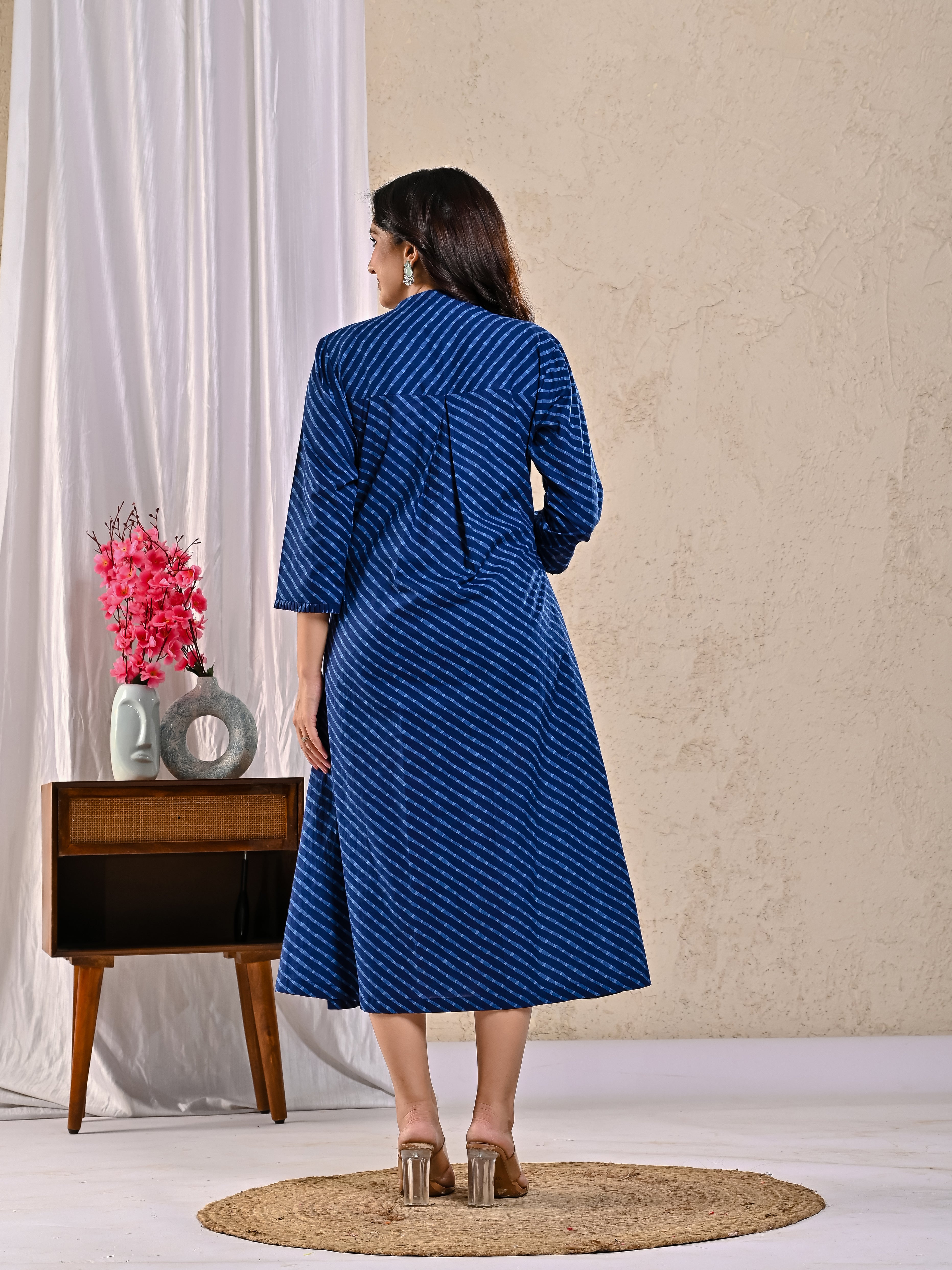 Navy Blue Leheriya Dress