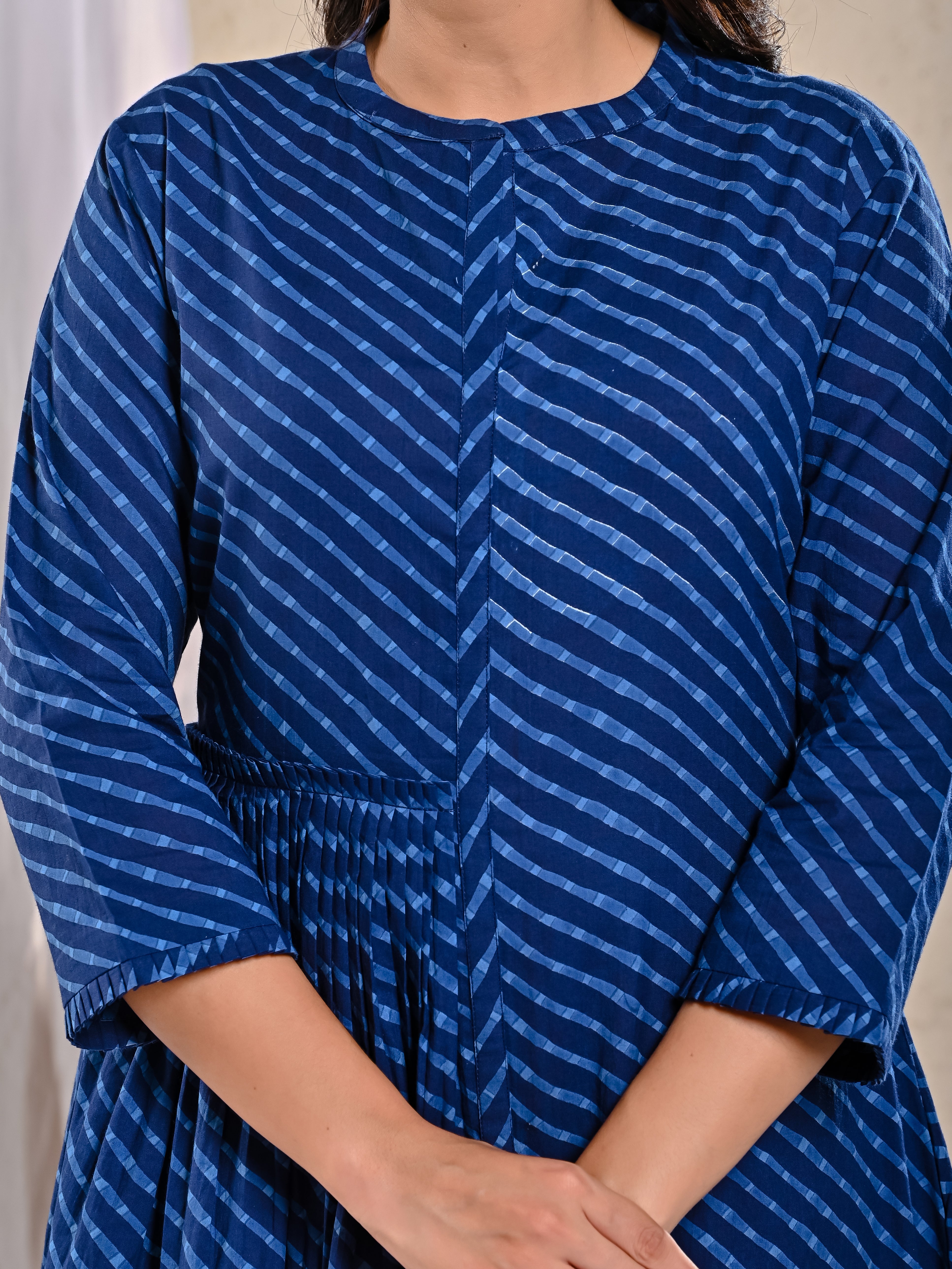 Navy Blue Leheriya Dress