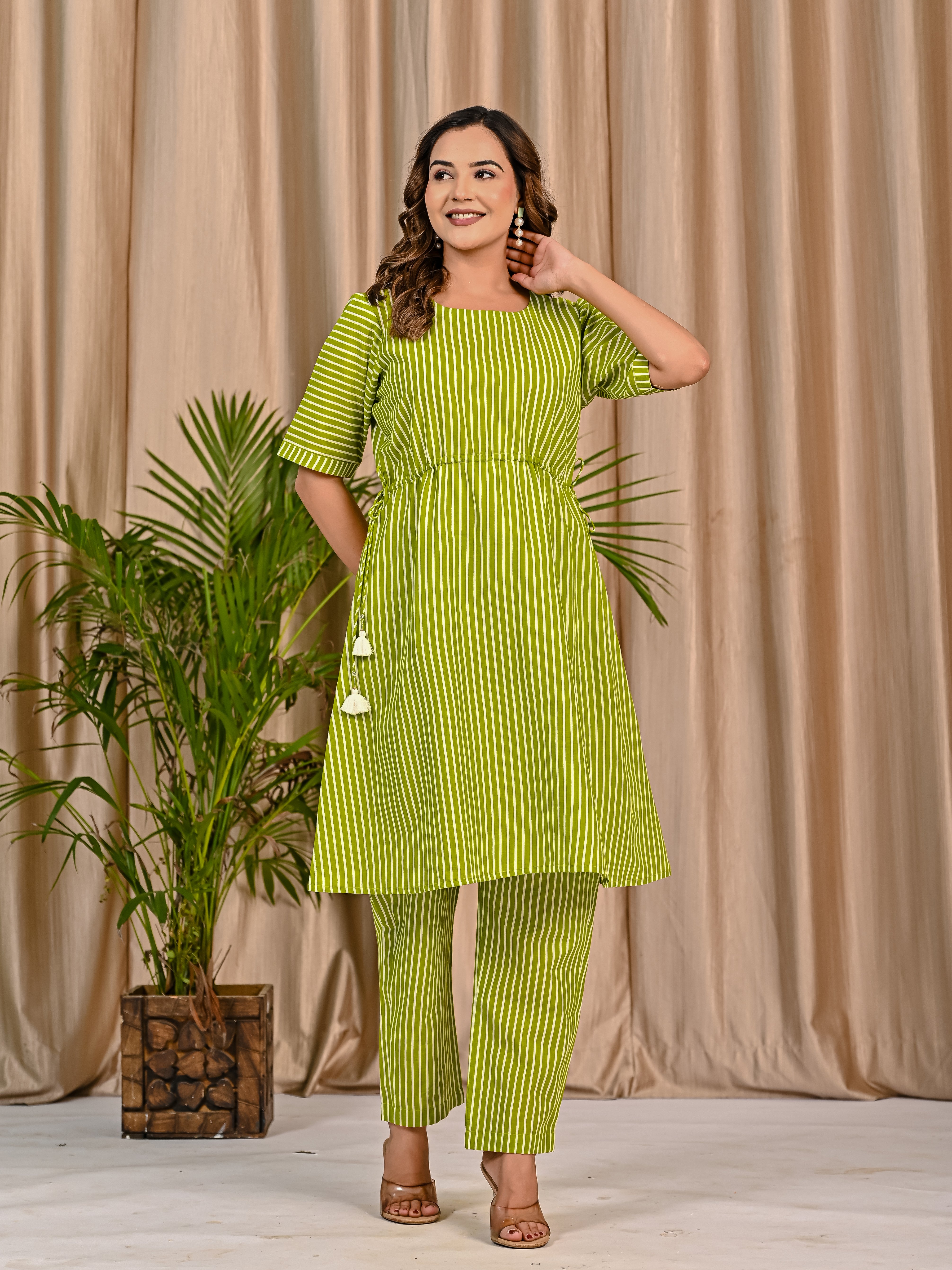 Green Striped Co-Ord