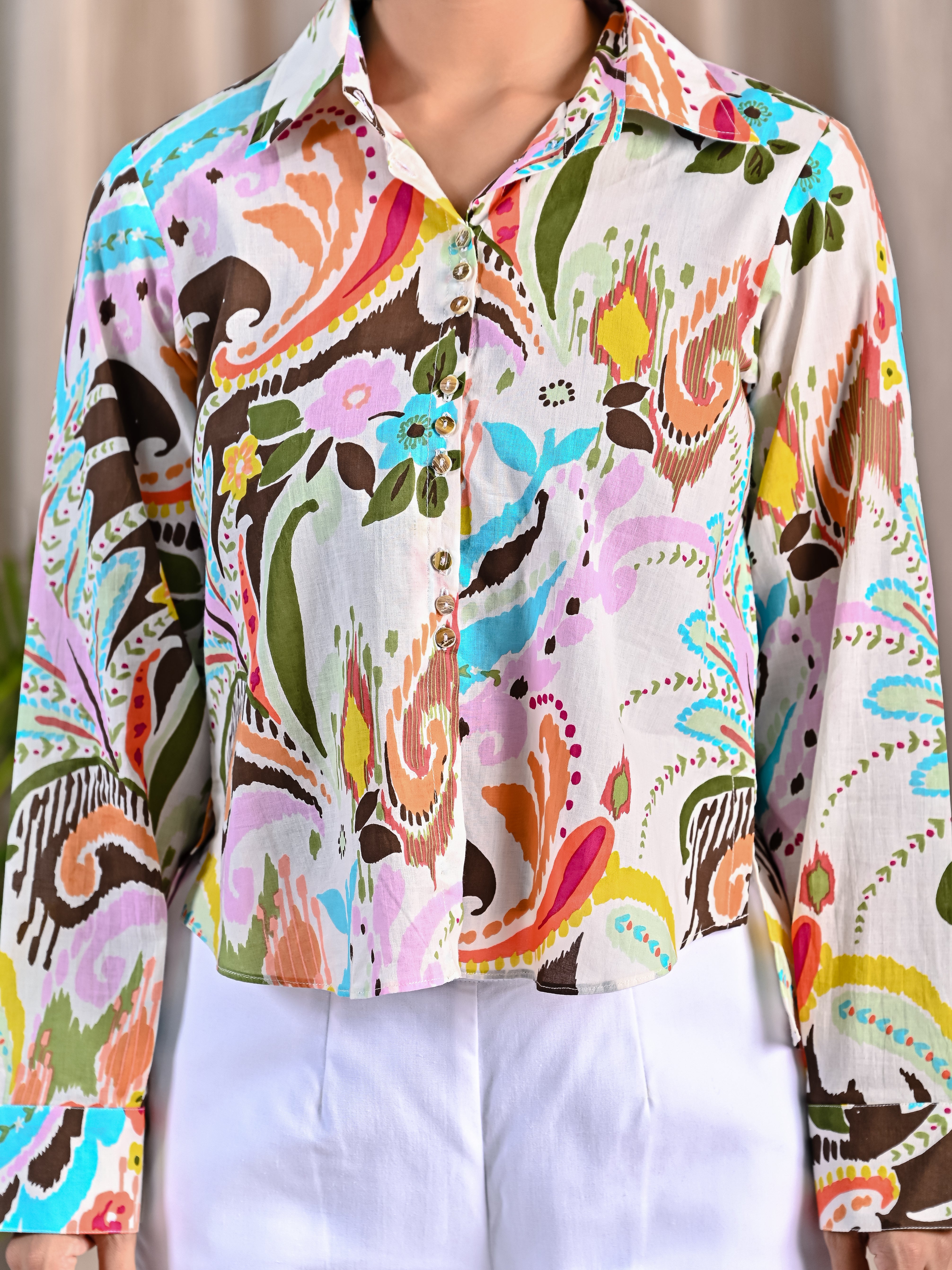 Printed Shirt With Khadi Pant
