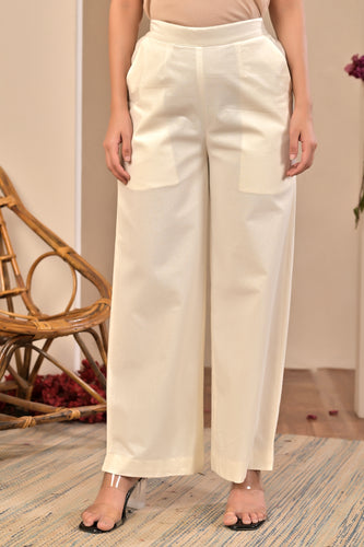 Solid Flax Pants - White