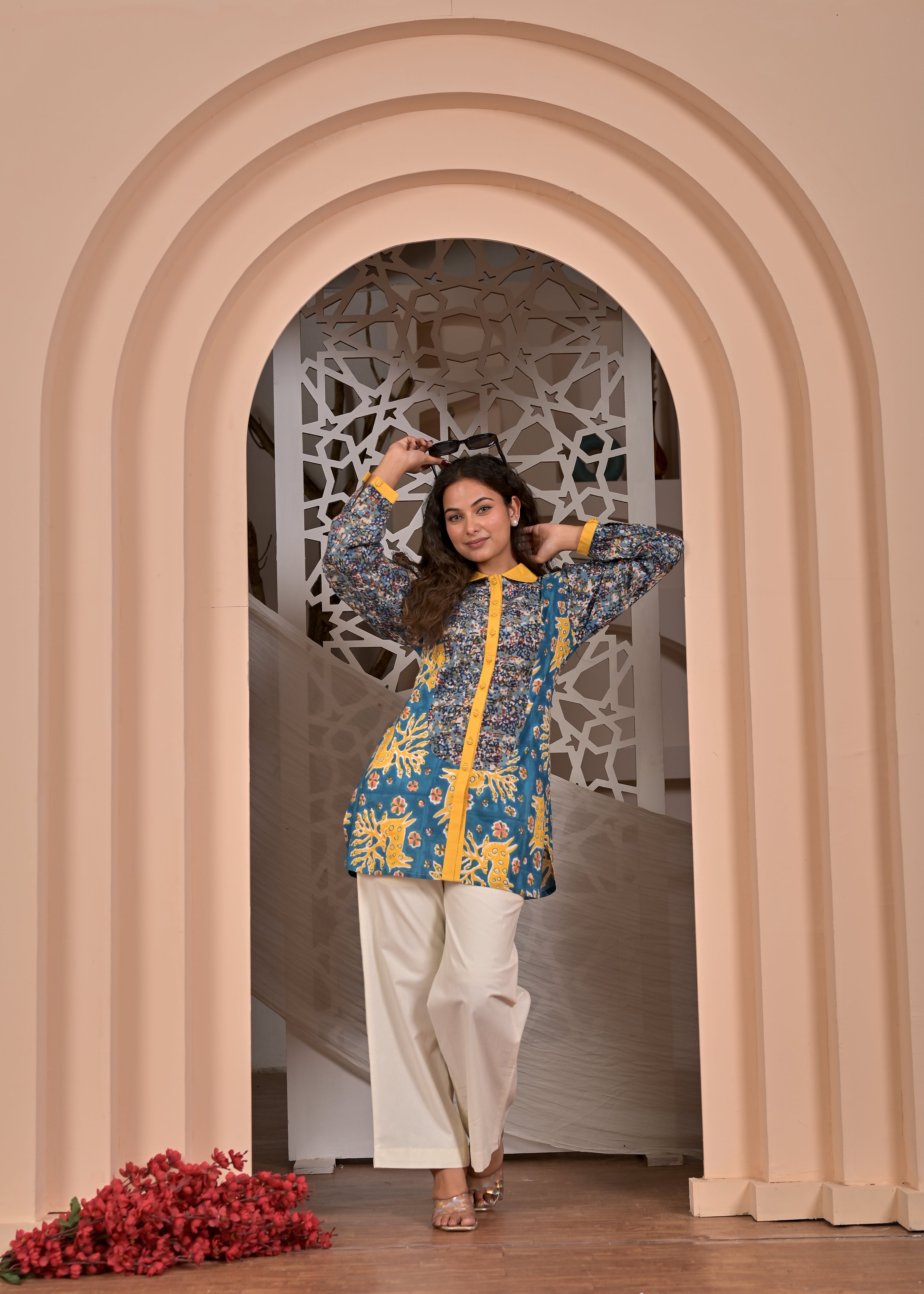 Full Sleeve Jamdani Block Shirt