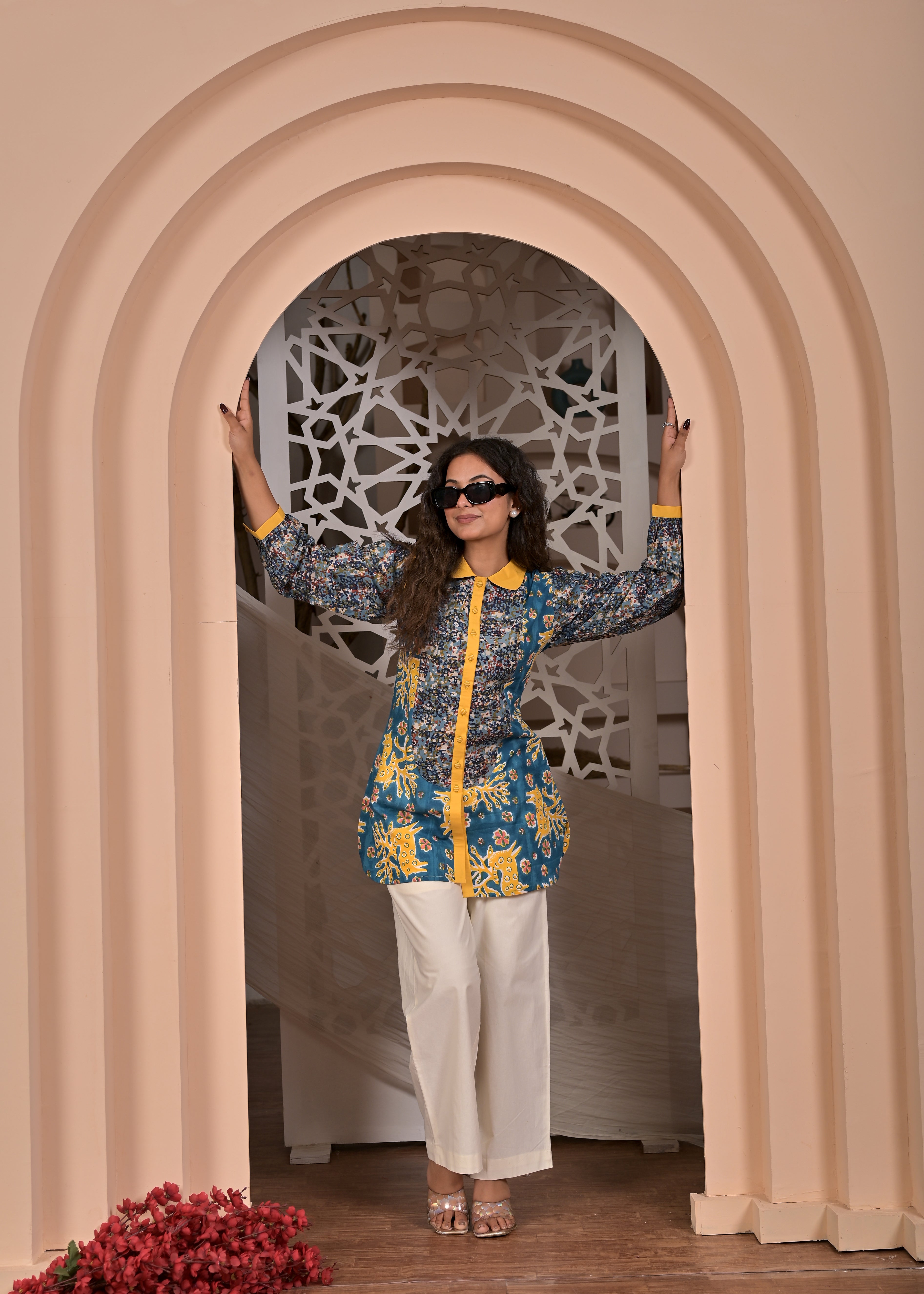 Full Sleeve Jamdani Block Shirt