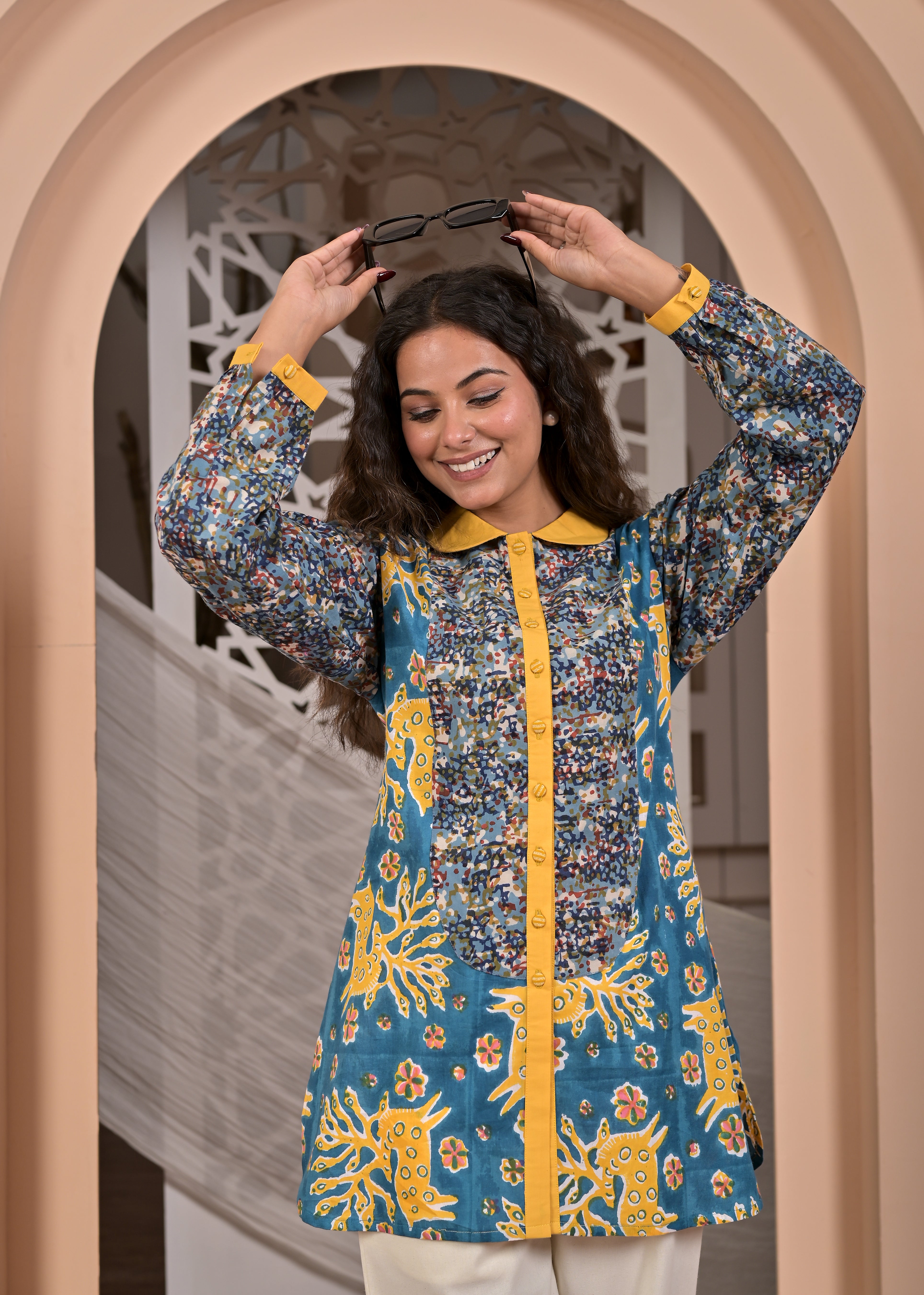 Full Sleeve Jamdani Block Shirt