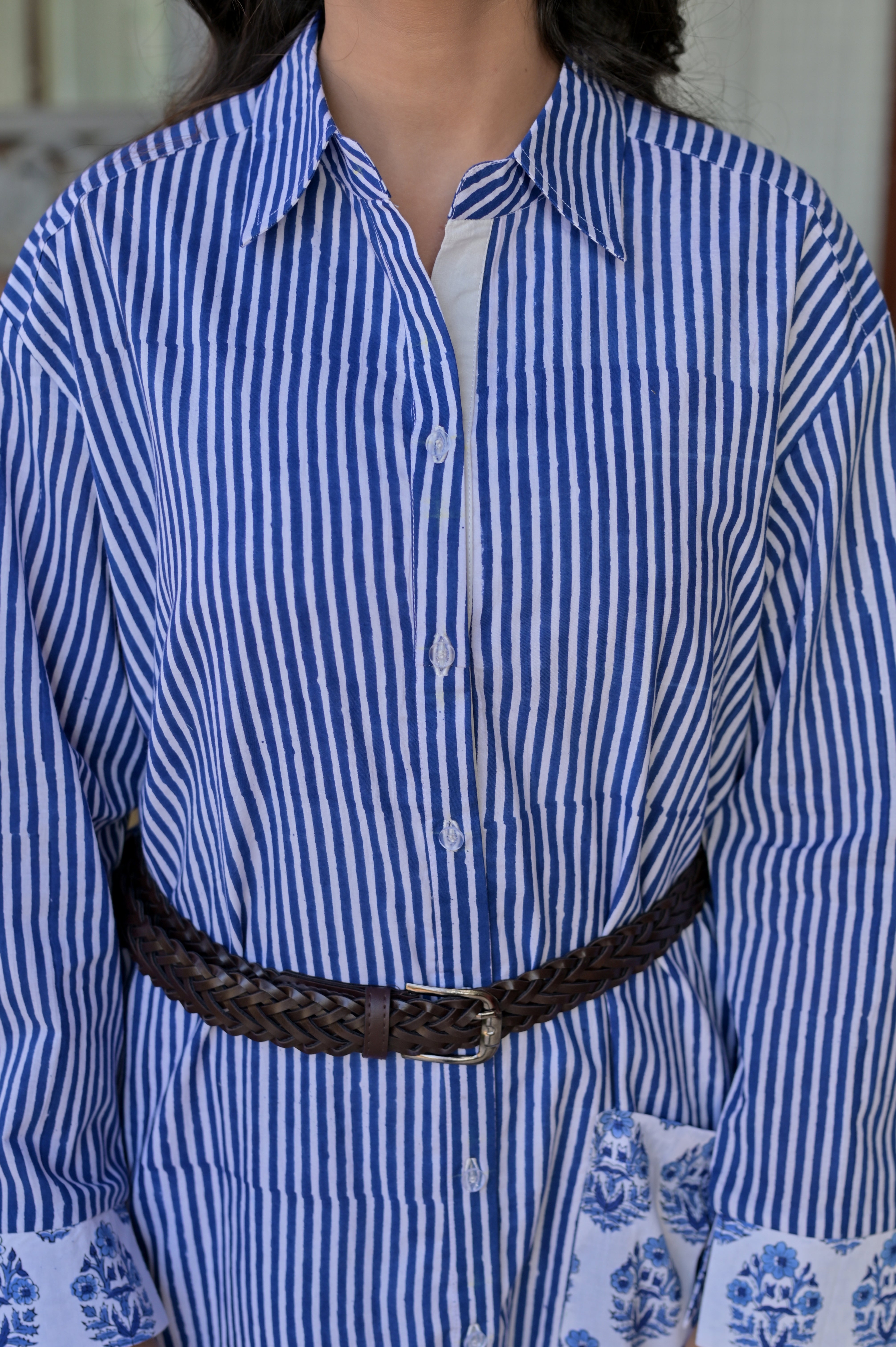 The Riviera Pinstripe Shirtdress