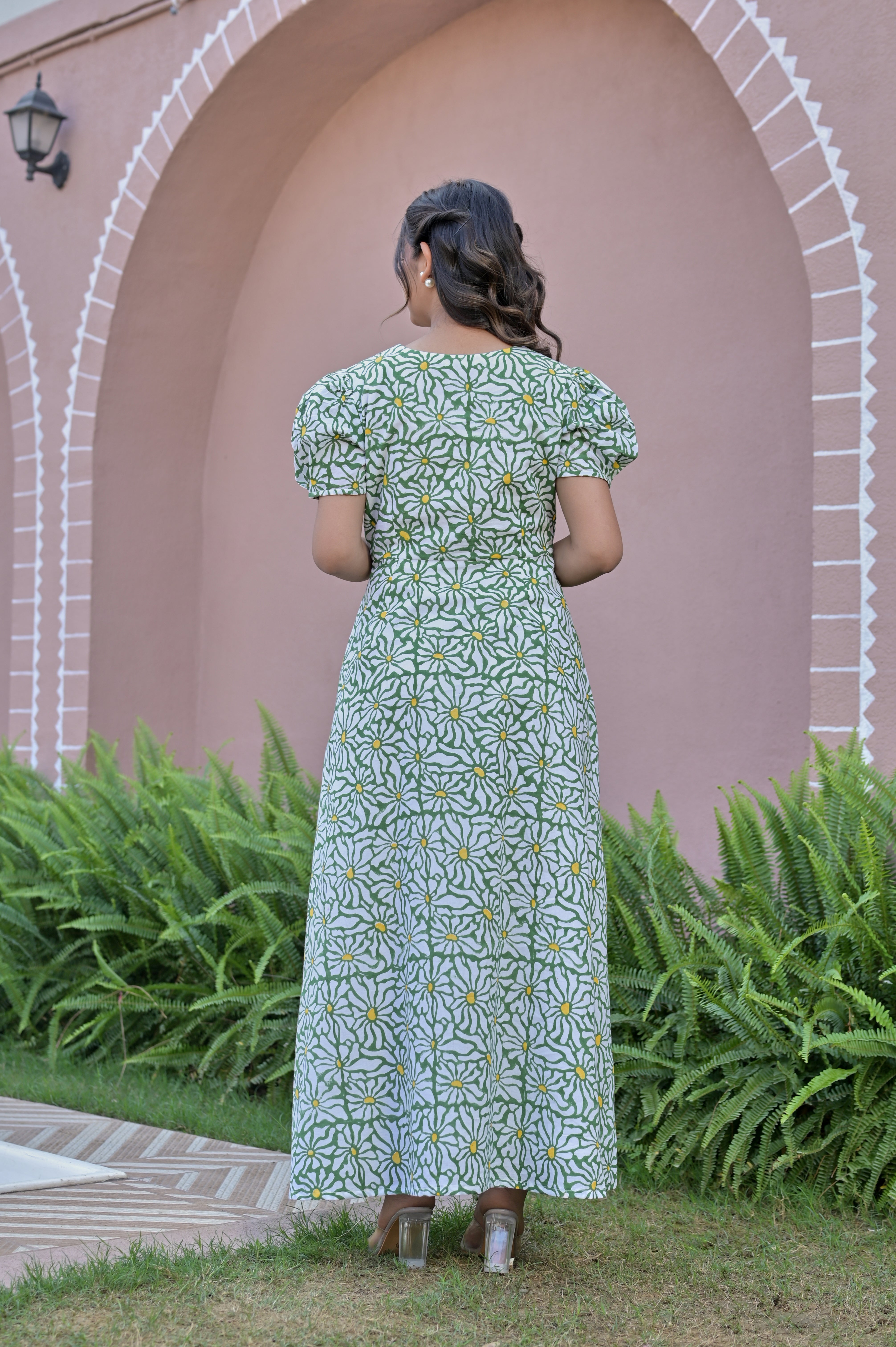 The Emerald Garden Midi: A lush, vibrant green with a classic silhouette