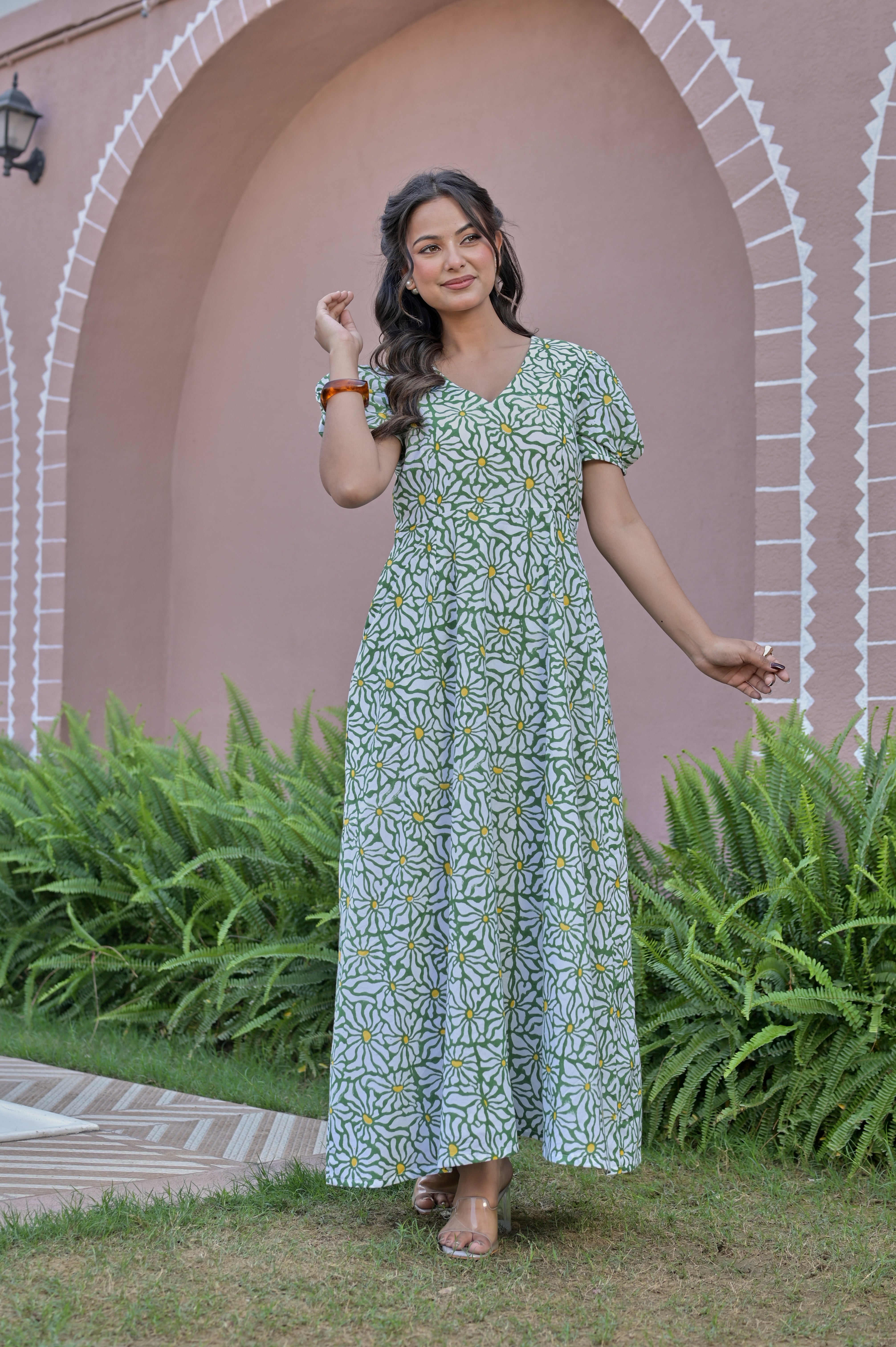 The Emerald Garden Midi: A lush, vibrant green with a classic silhouette