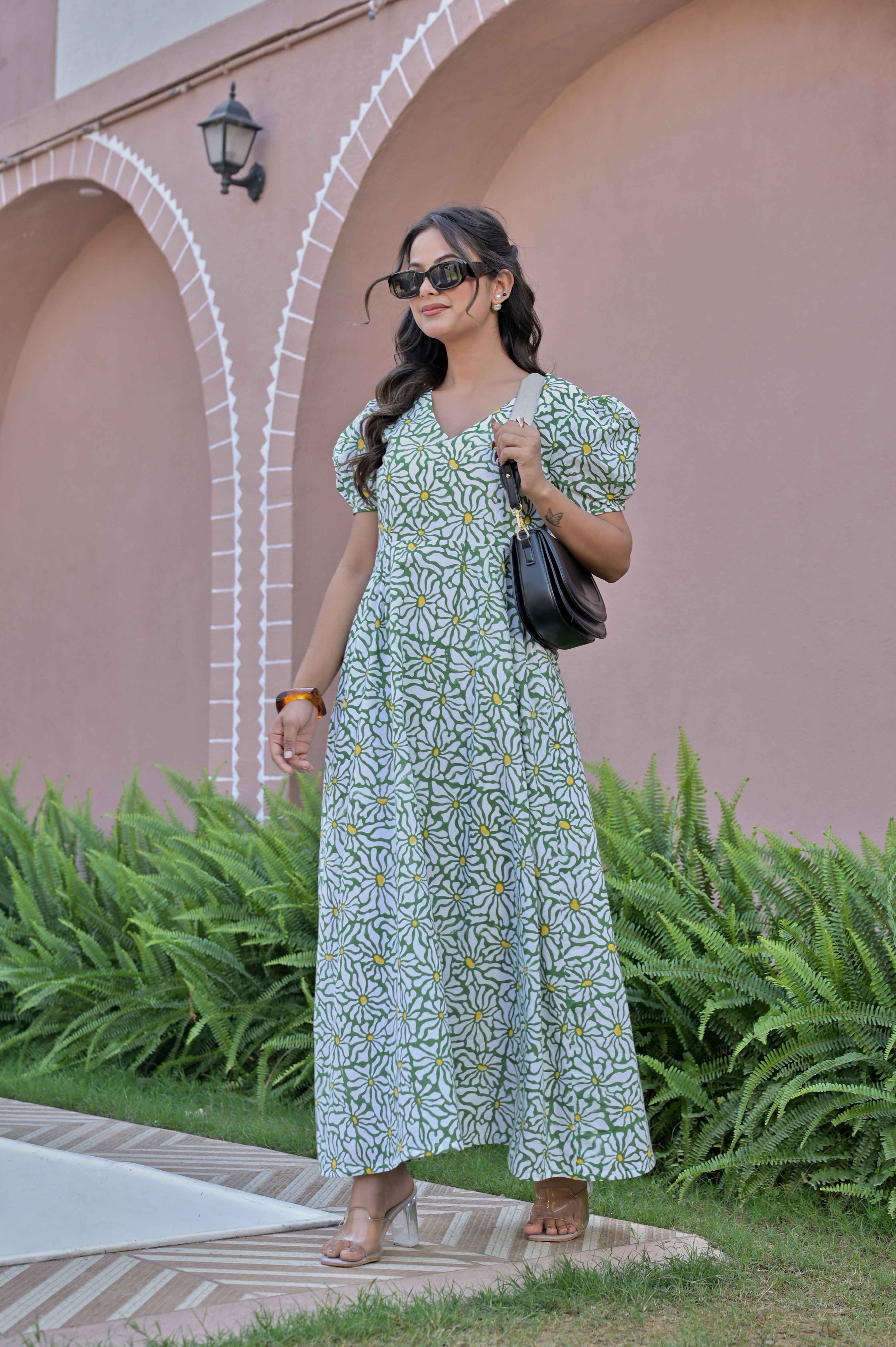The Emerald Garden Midi: A lush, vibrant green with a classic silhouette