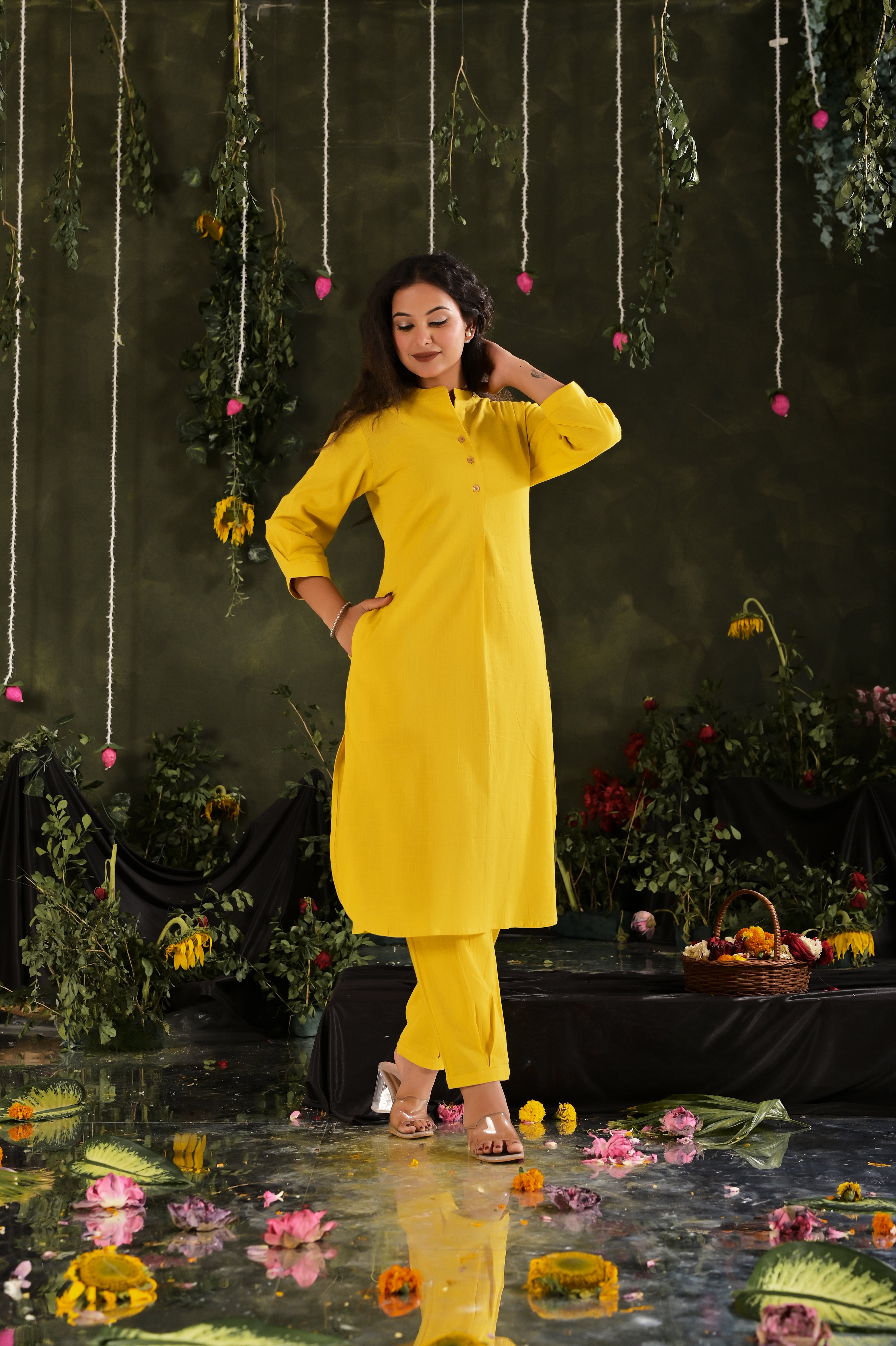 Pleats Kurta Set