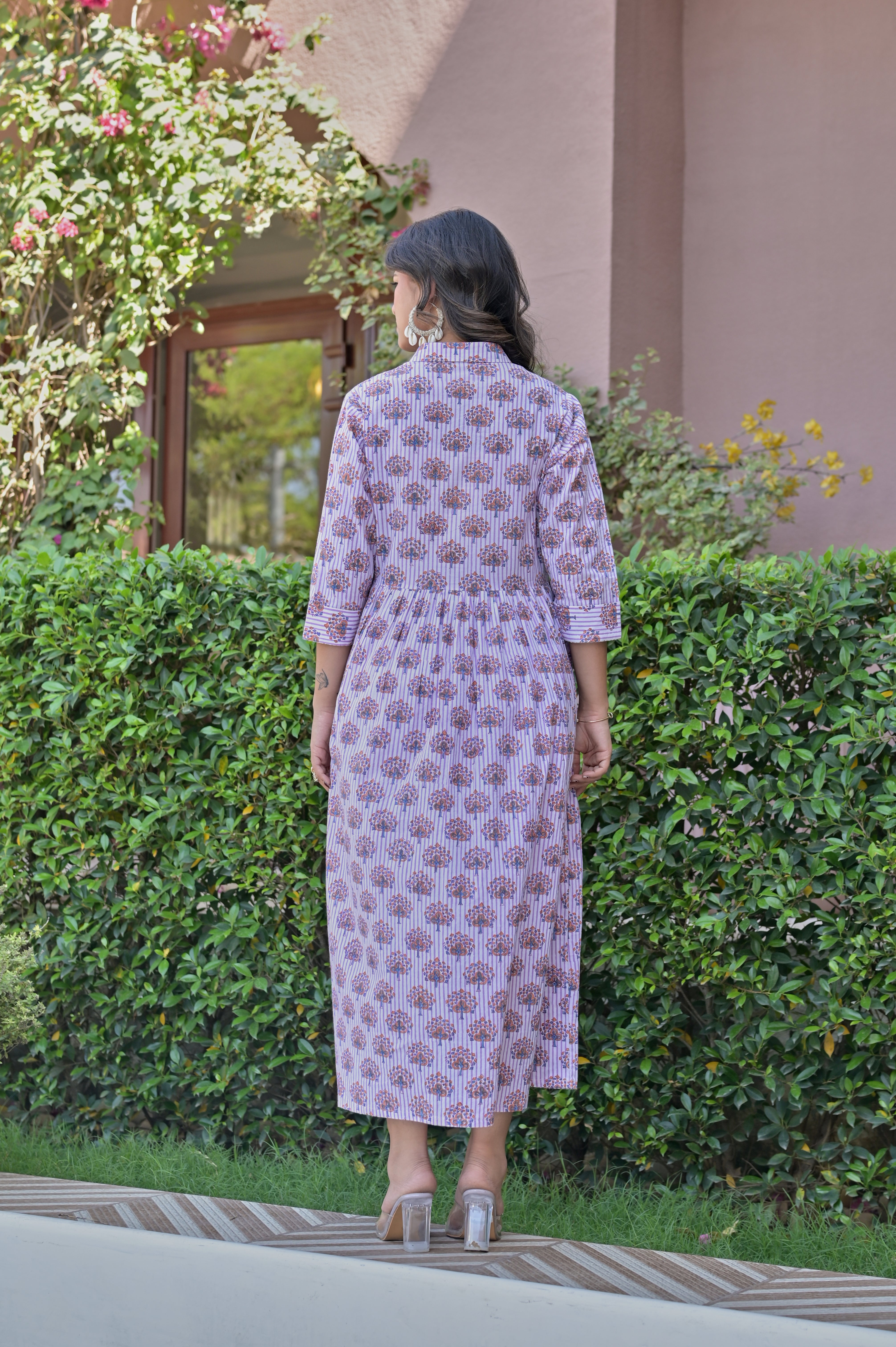 The Lavender Bloom Hand-Block Midi