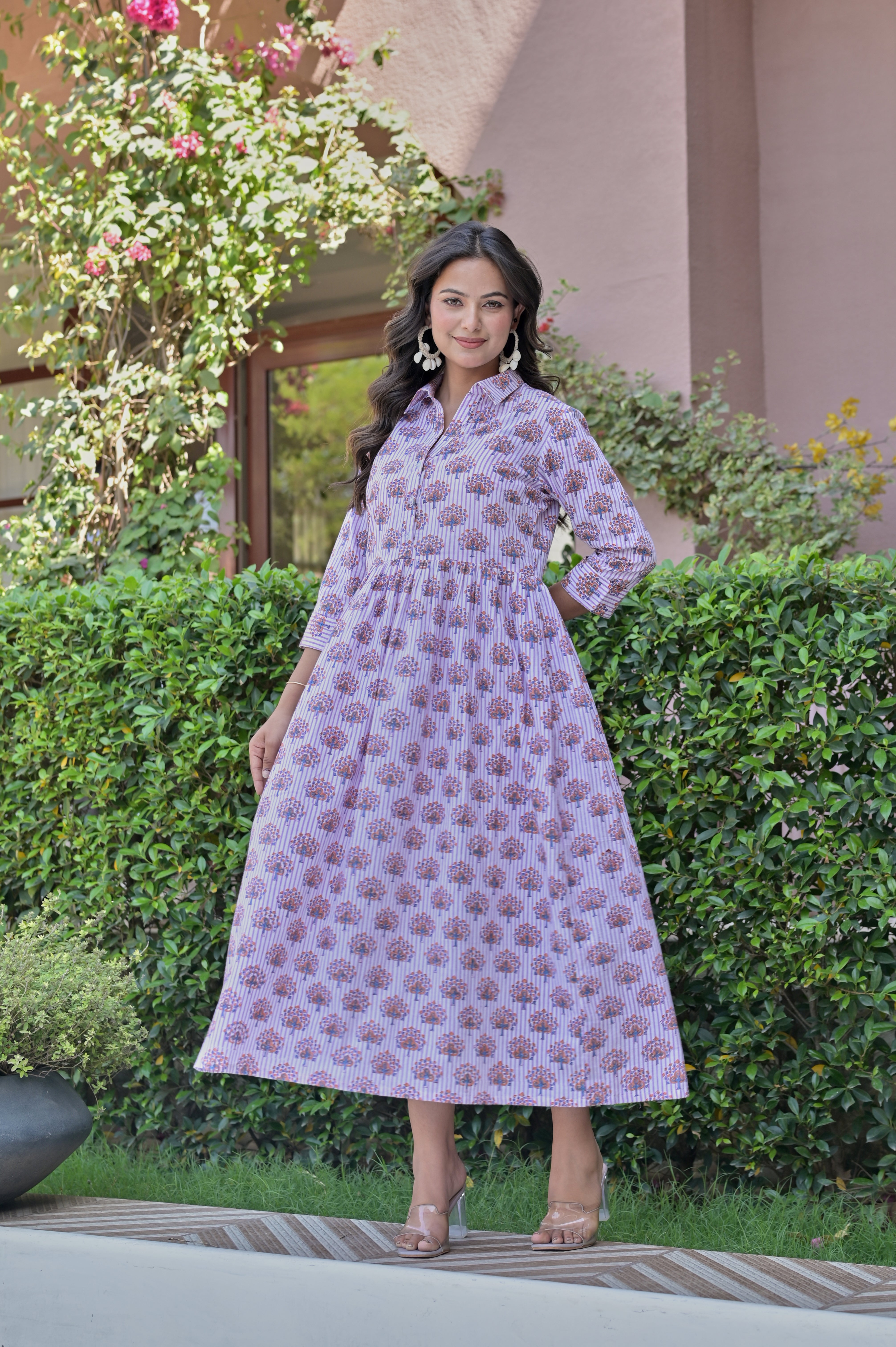 The Lavender Bloom Hand-Block Midi