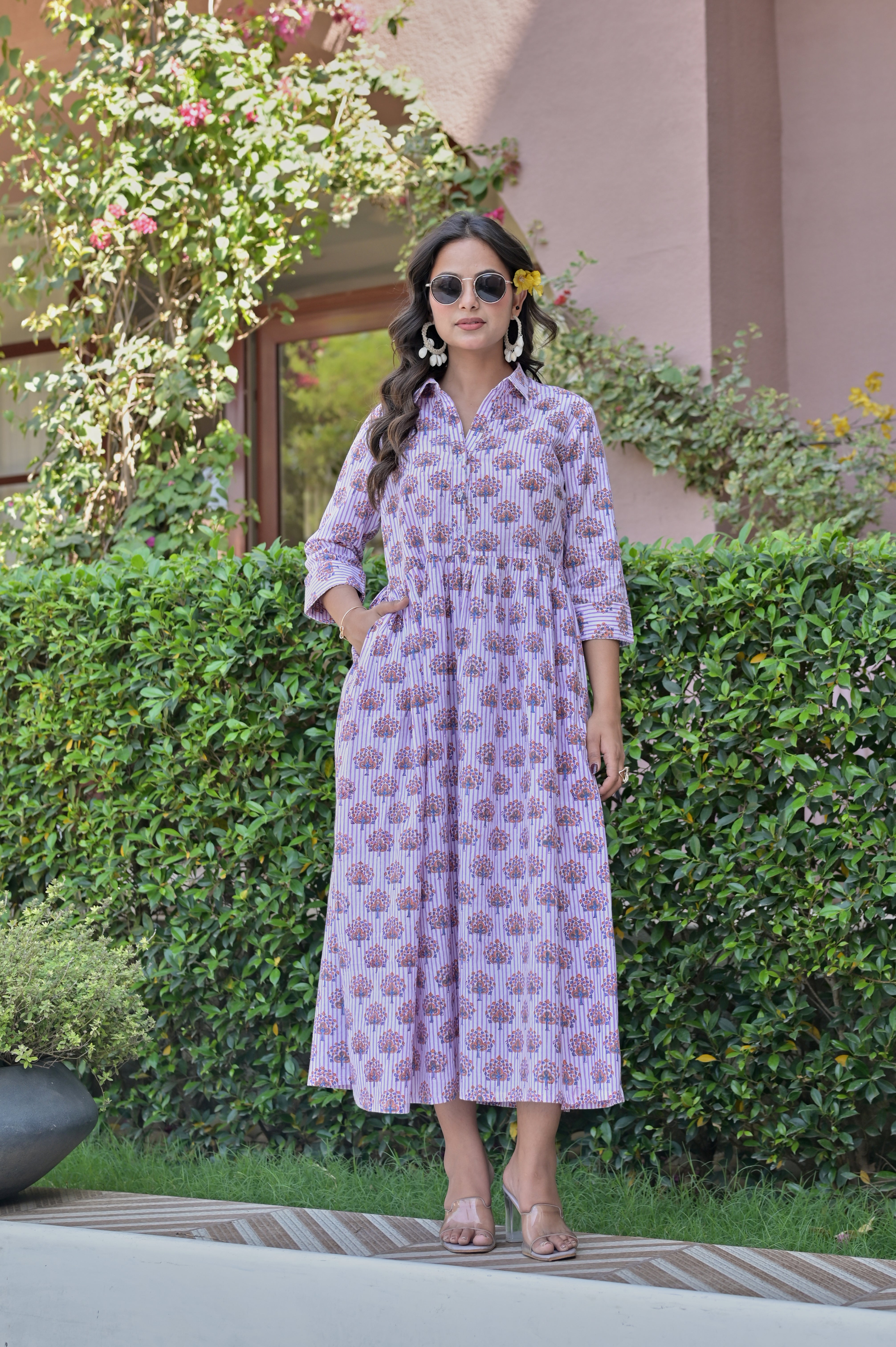The Lavender Bloom Hand-Block Midi