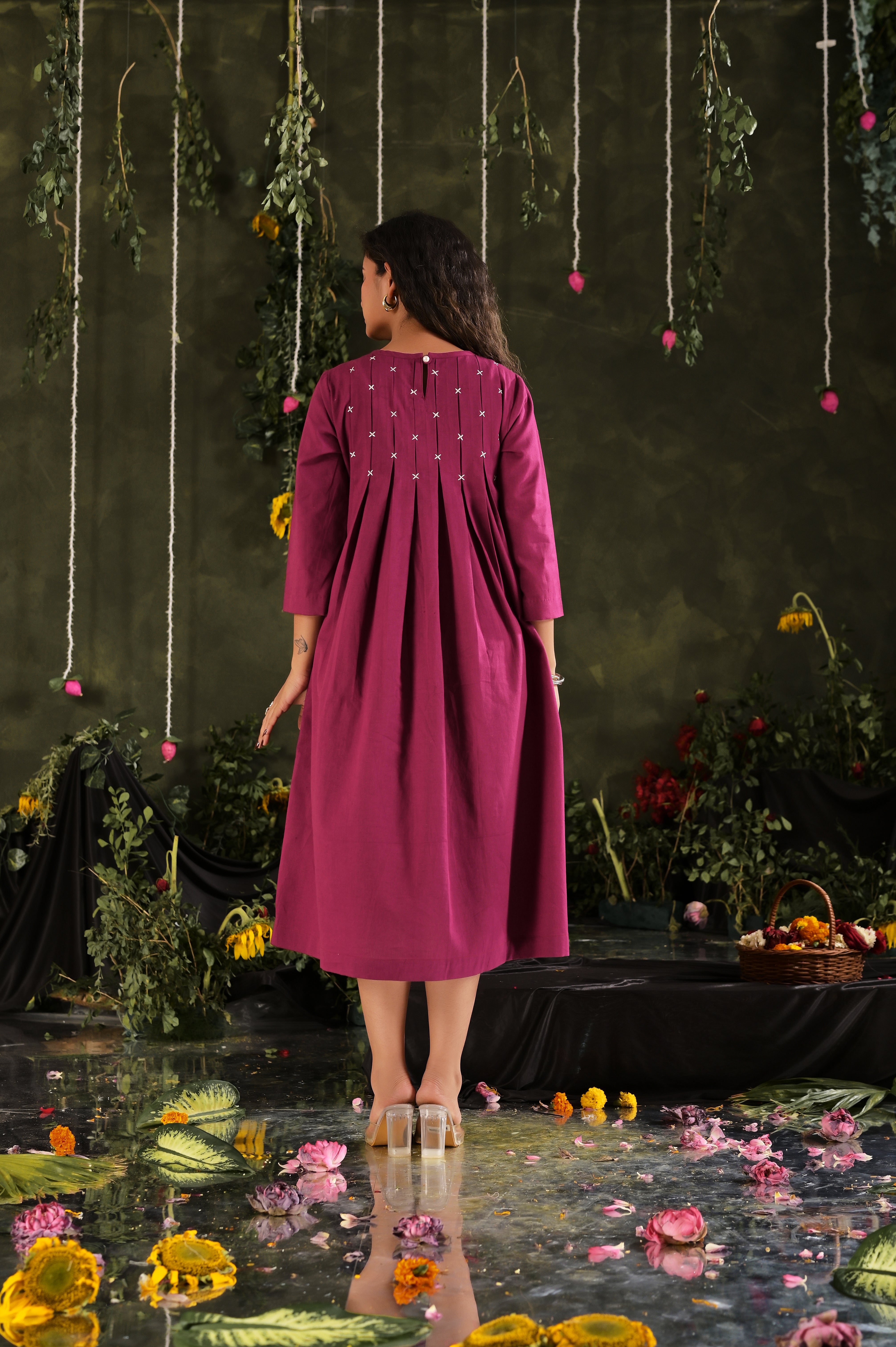 The Cross-Detail Cotton Day Dress