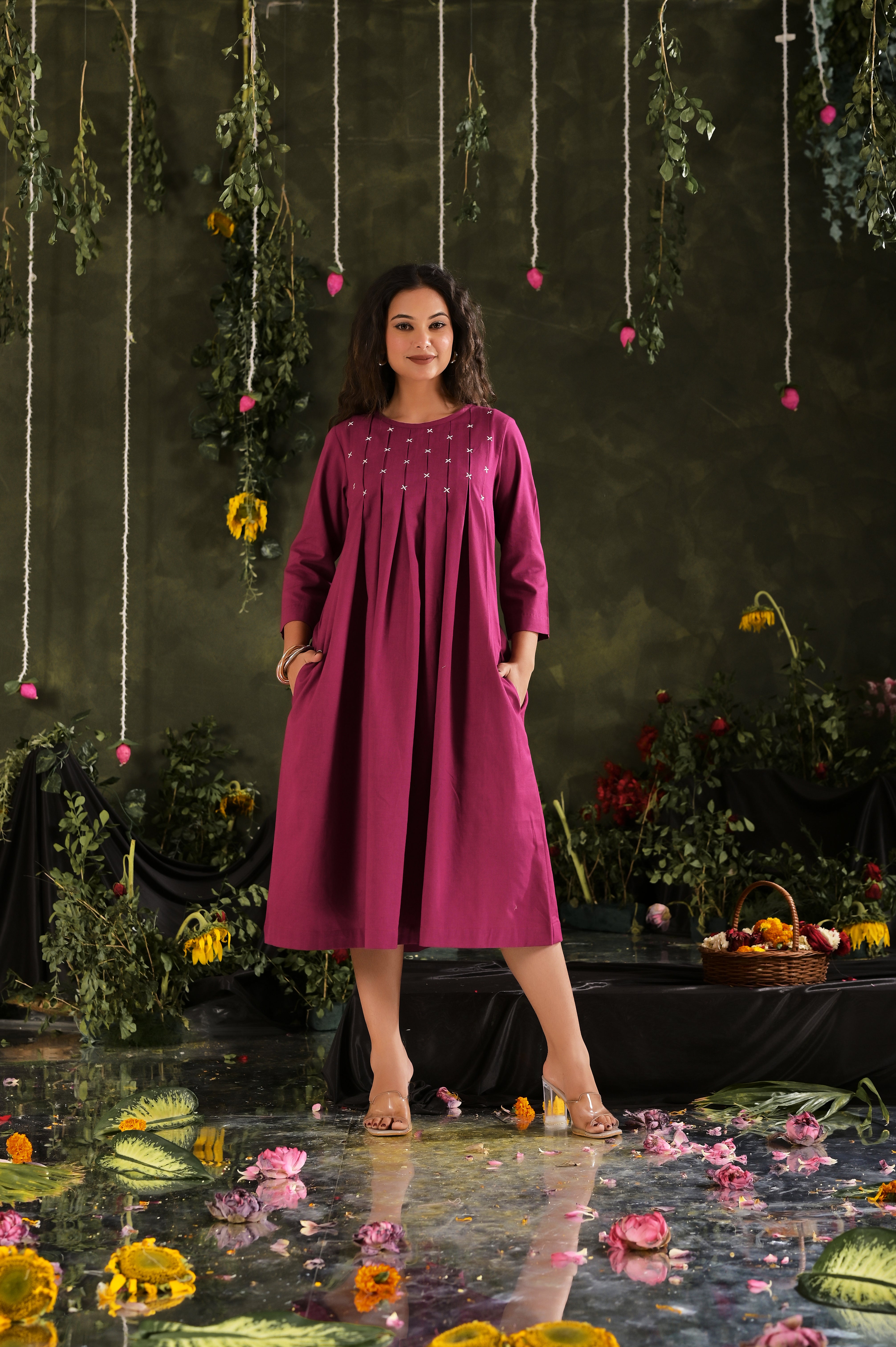 The Cross-Detail Cotton Day Dress