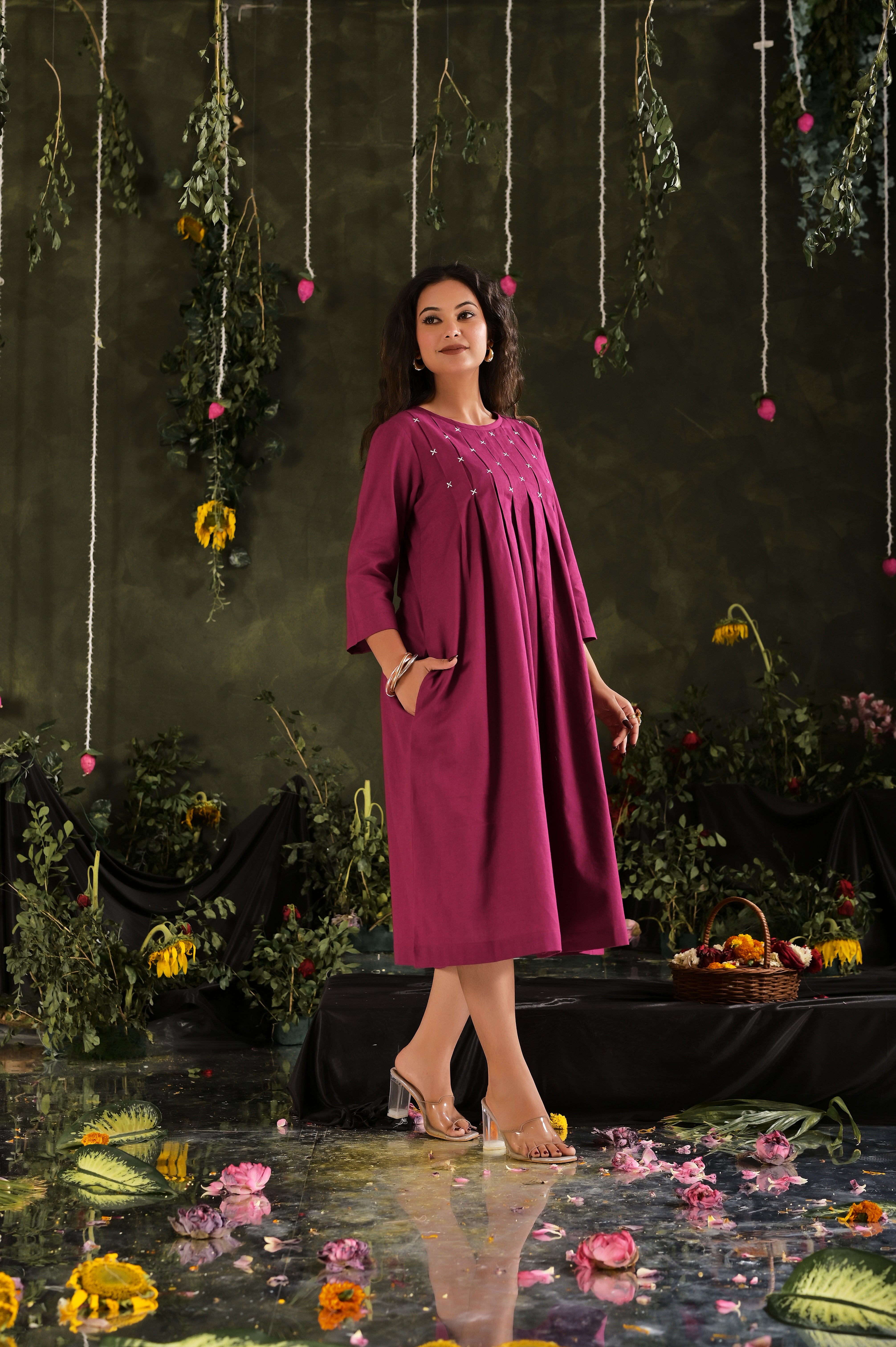 The Cross-Detail Cotton Day Dress