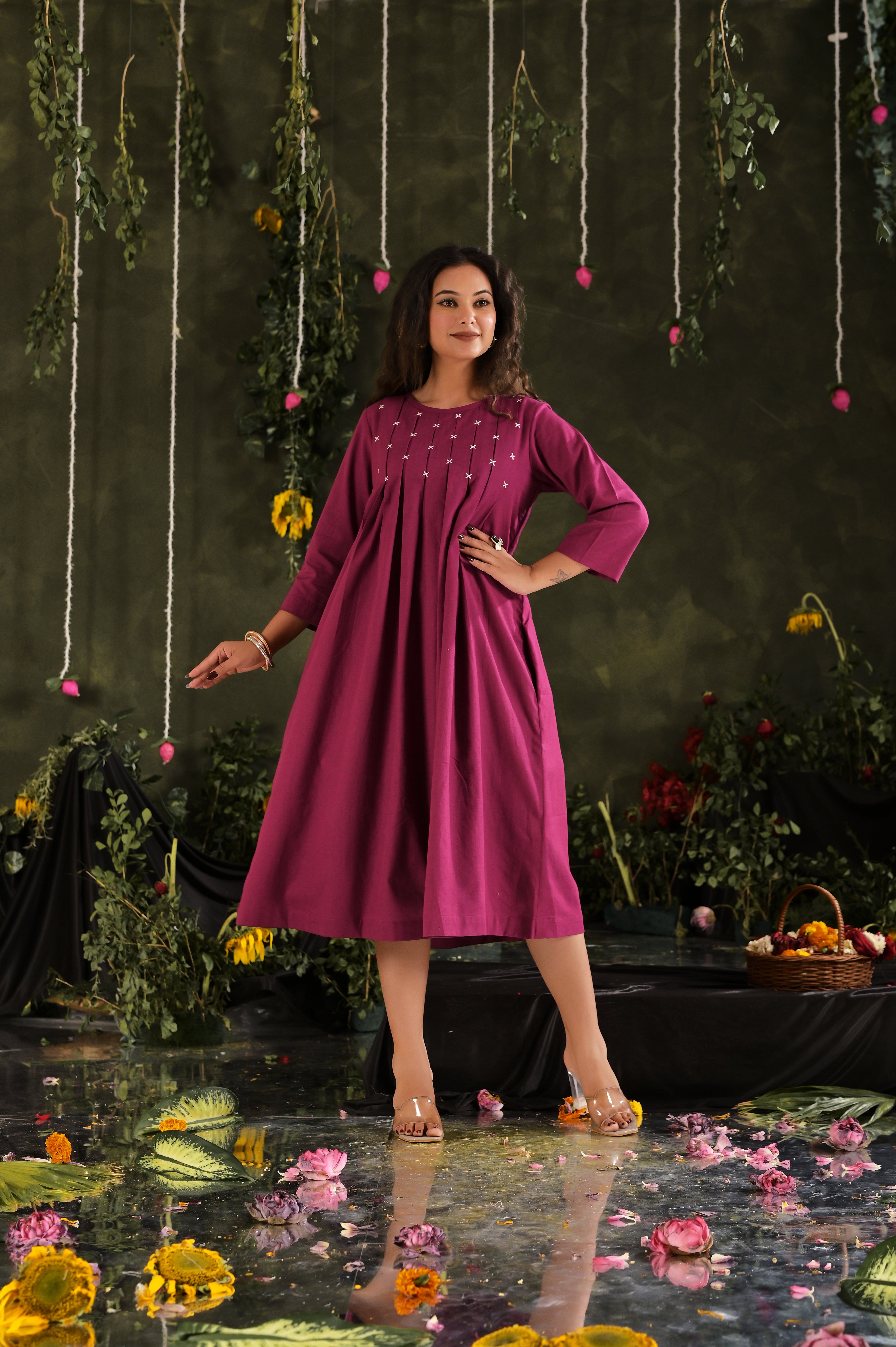 The Cross-Detail Cotton Day Dress