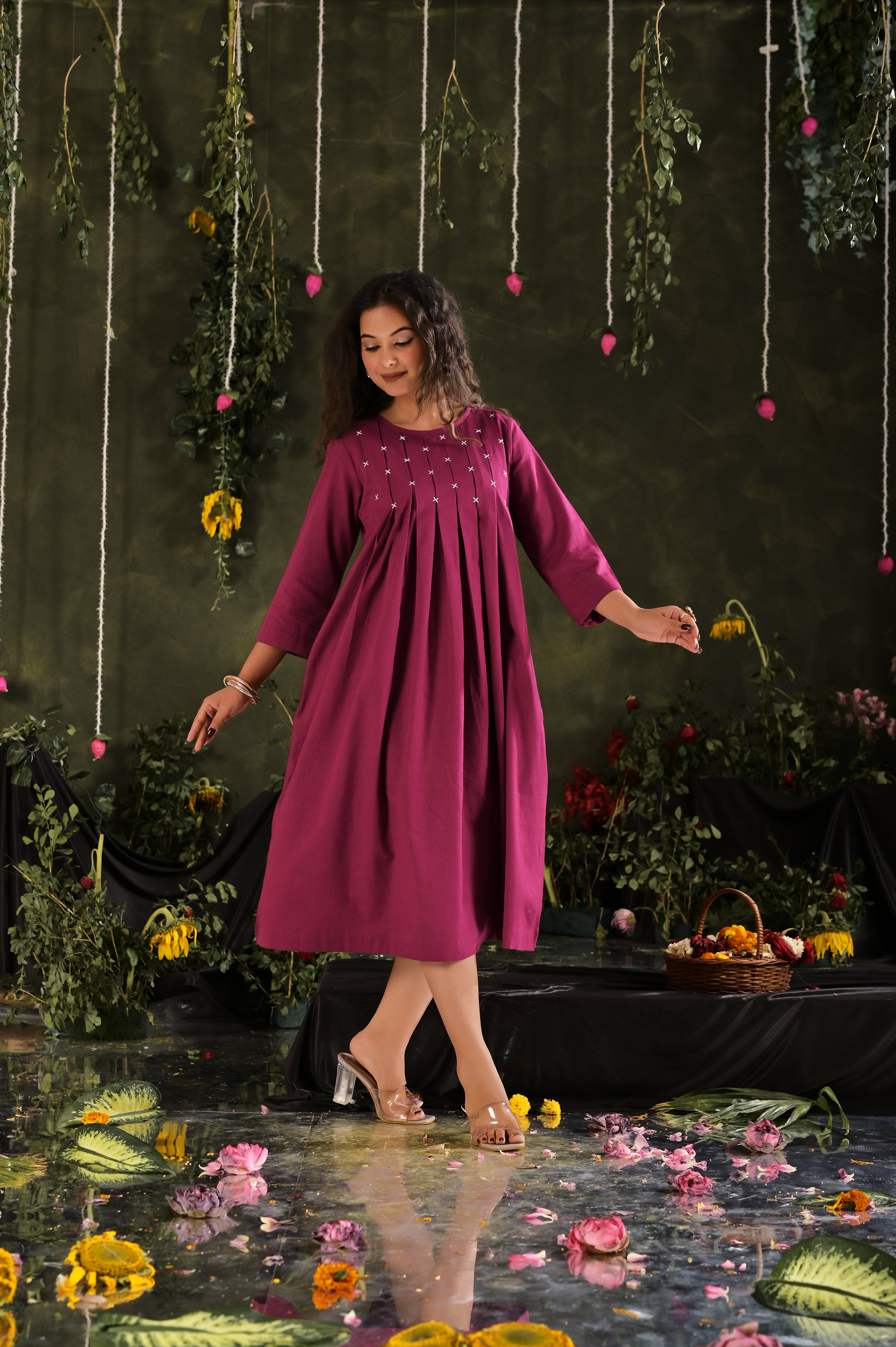 The Cross-Detail Cotton Day Dress