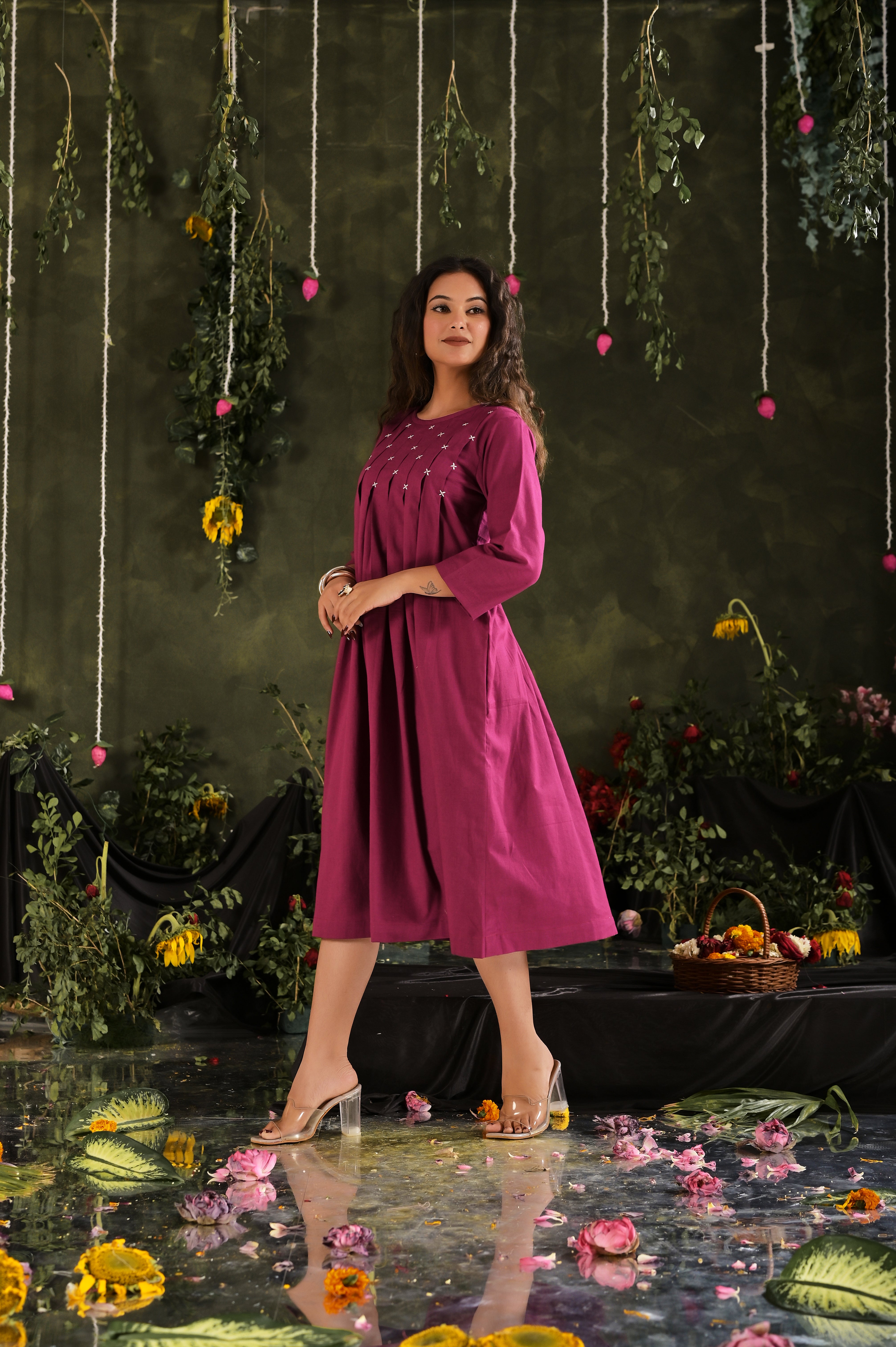 The Cross-Detail Cotton Day Dress