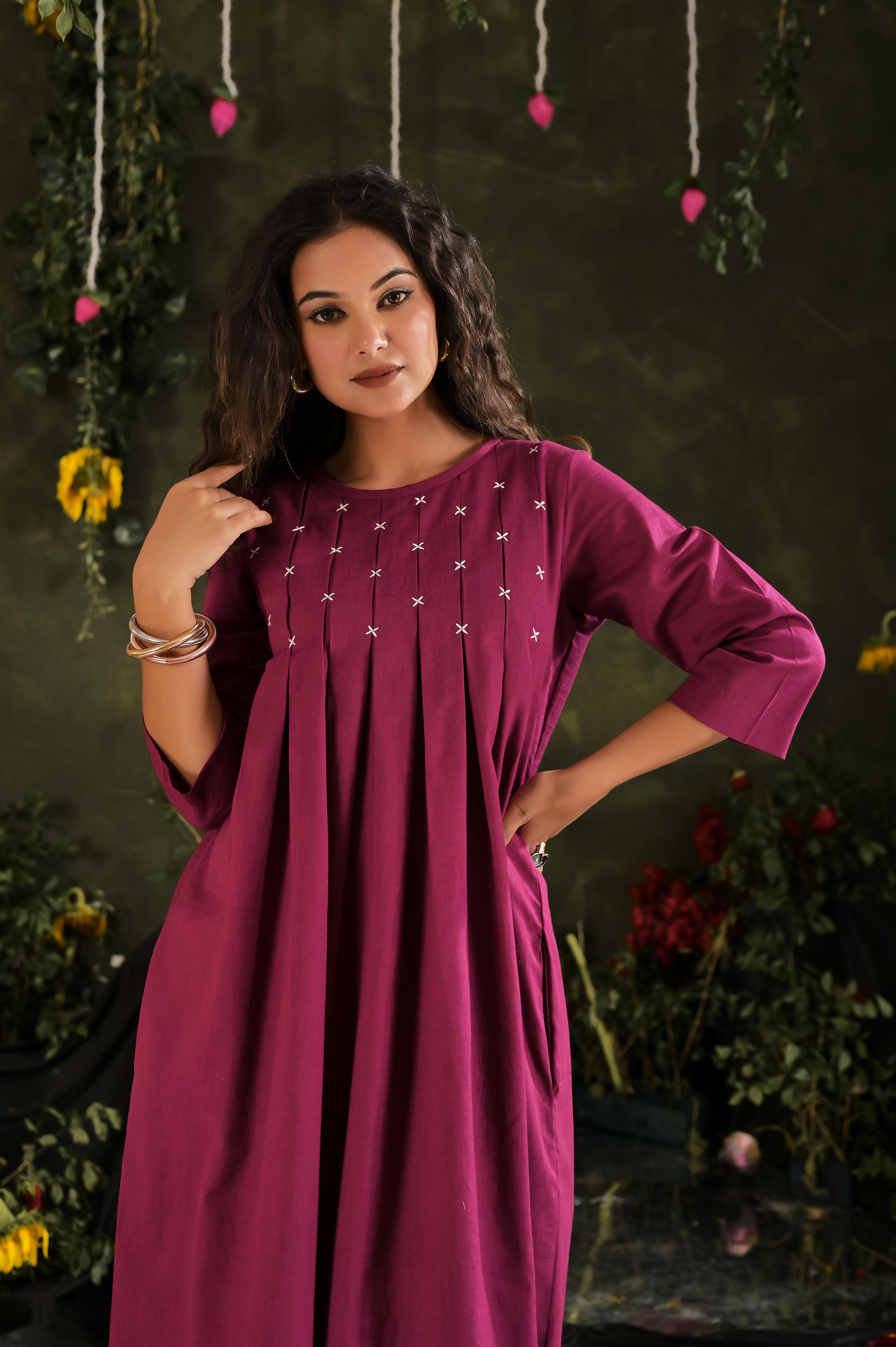 The Cross-Detail Cotton Day Dress
