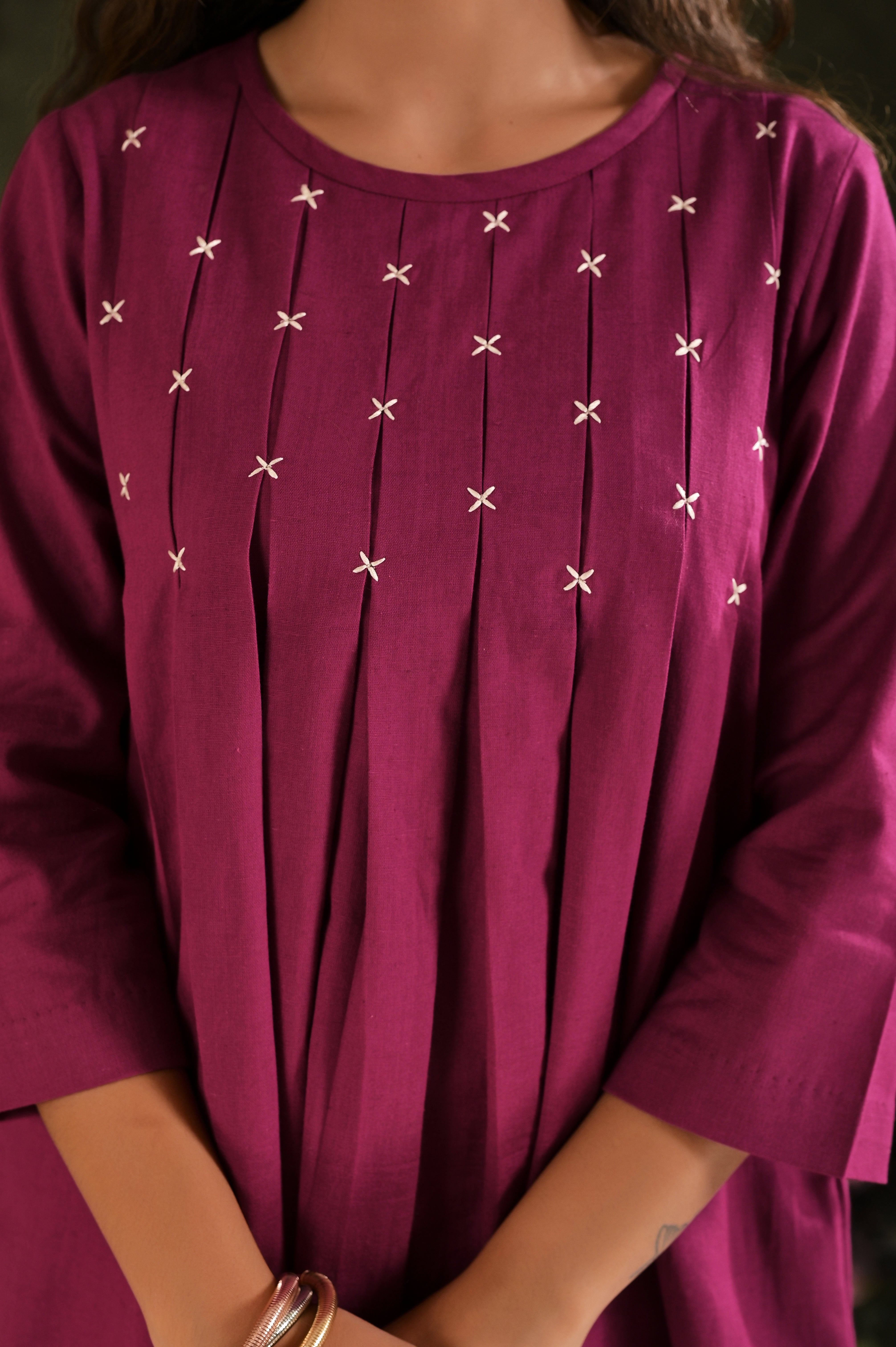 The Cross-Detail Cotton Day Dress