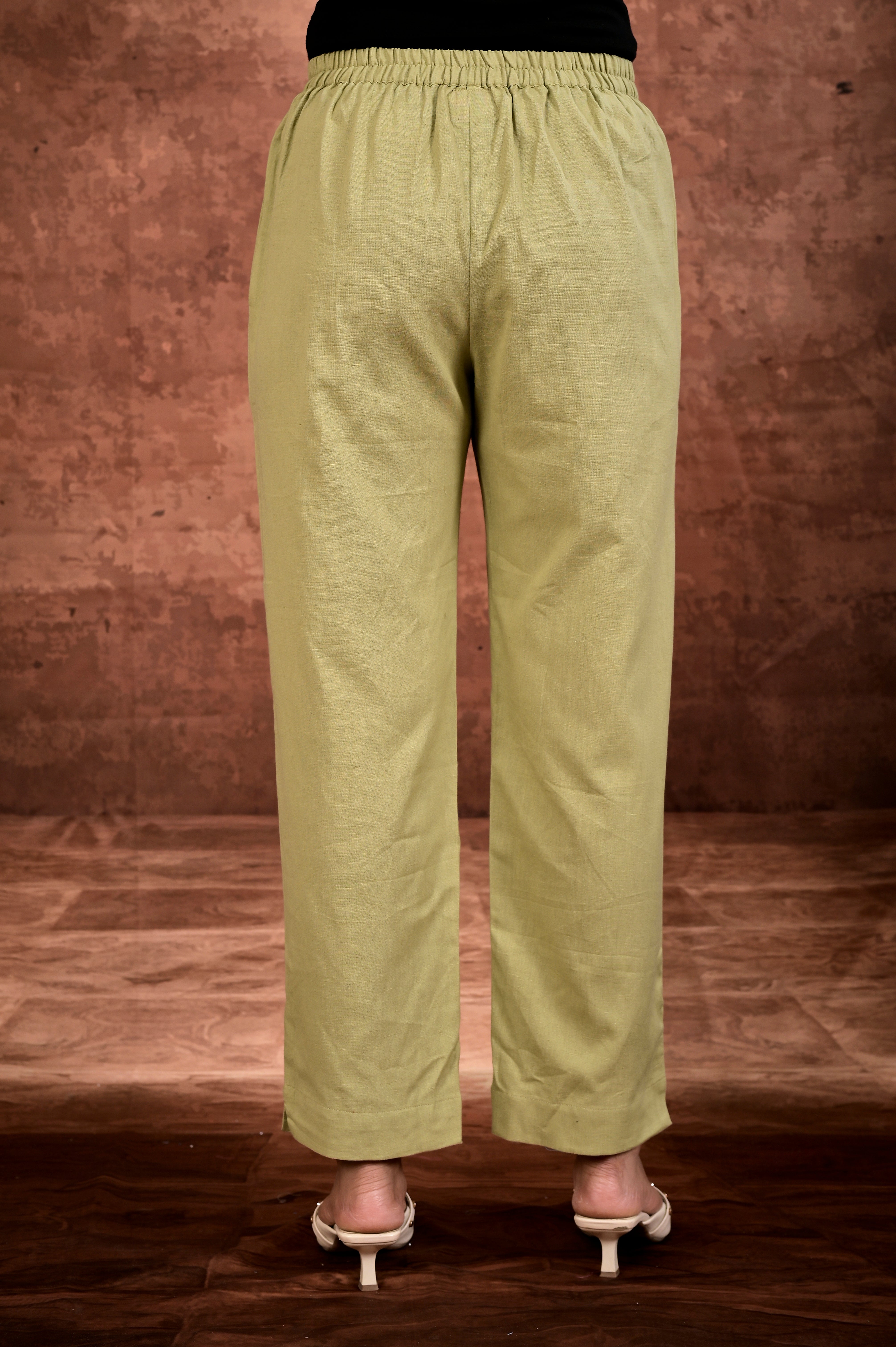 Solid Flax Pants - Olive Green