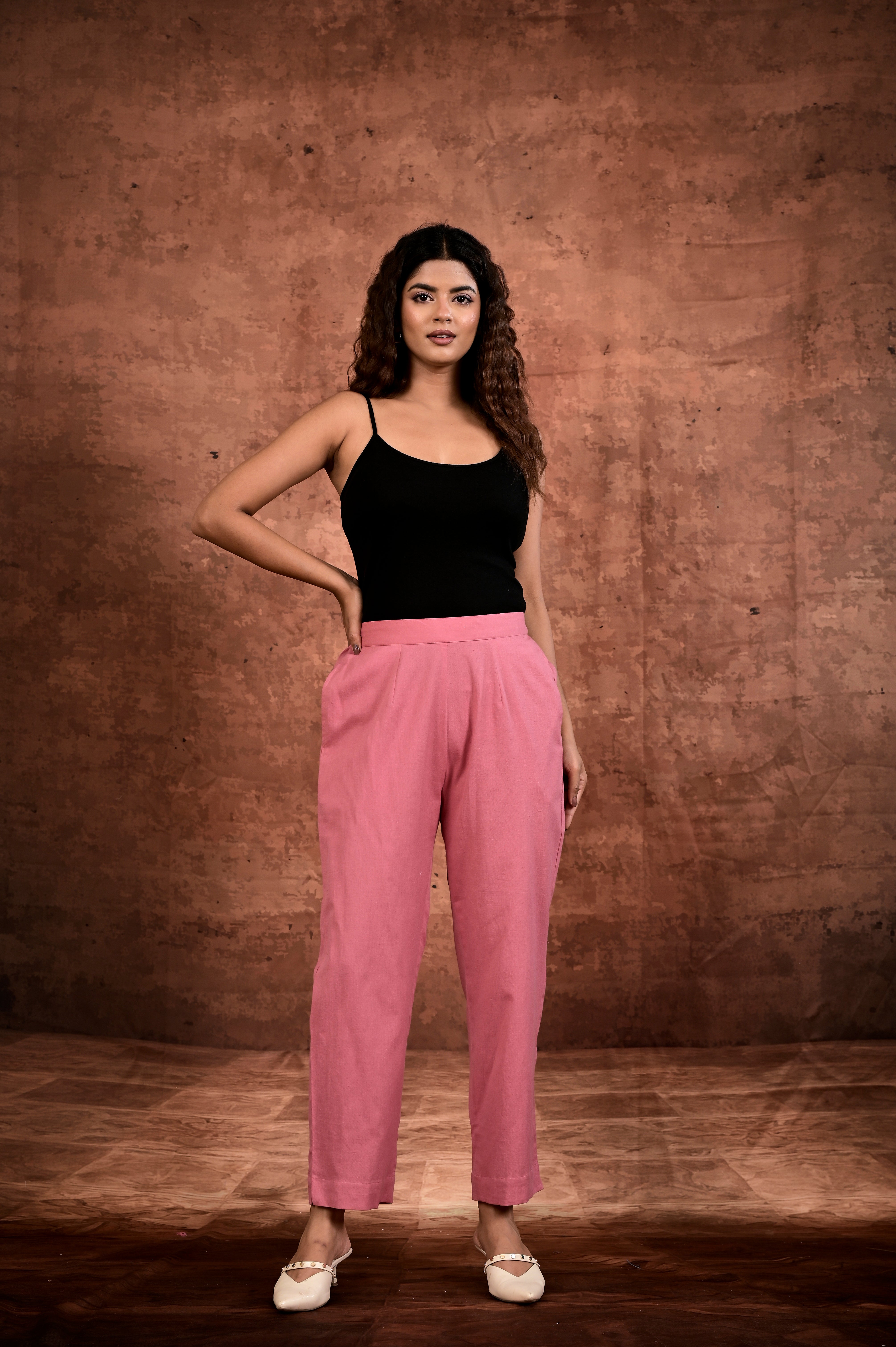 Solid Flax Pants - Move Pink