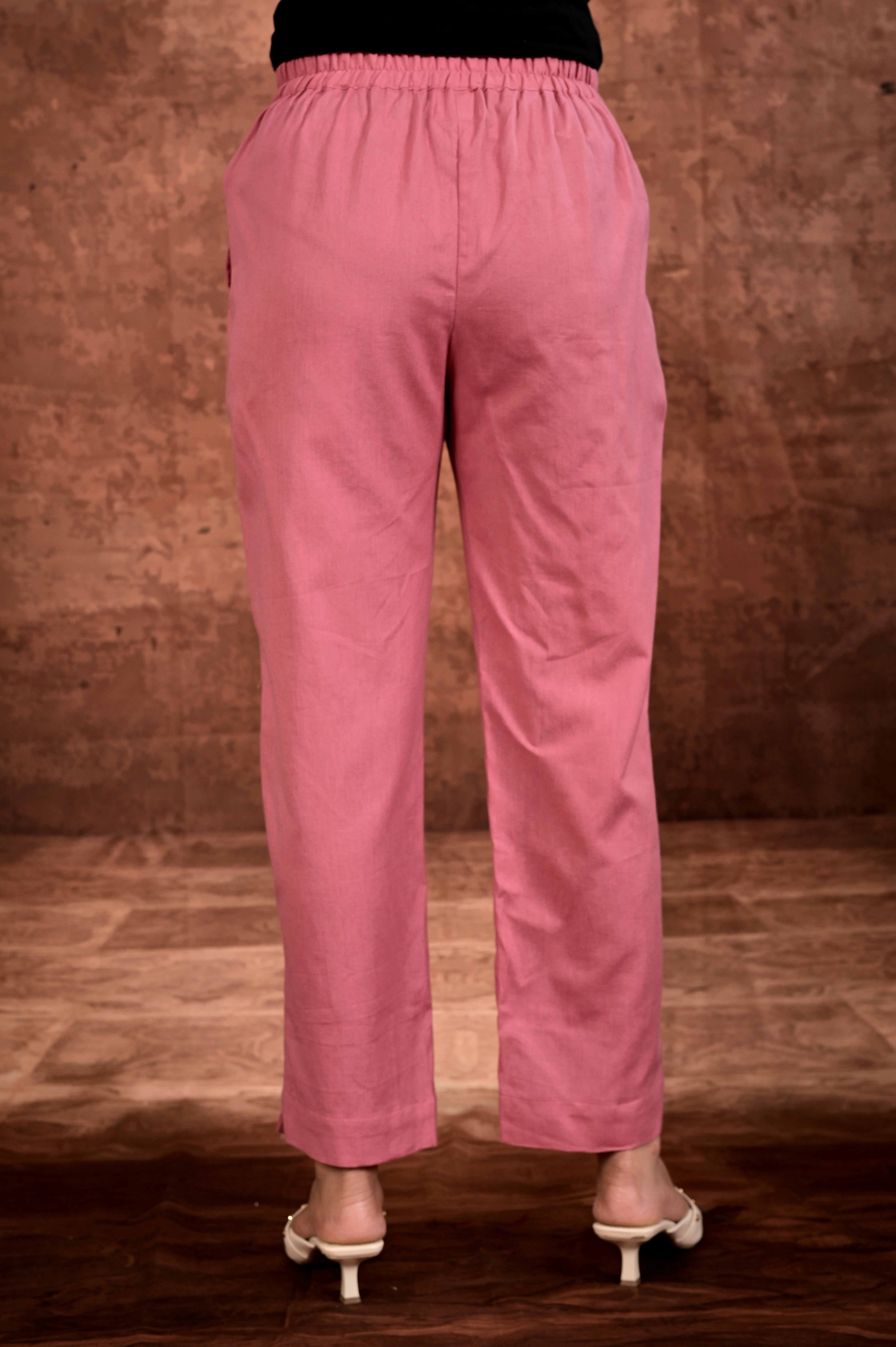 Solid Flax Pants - Move Pink