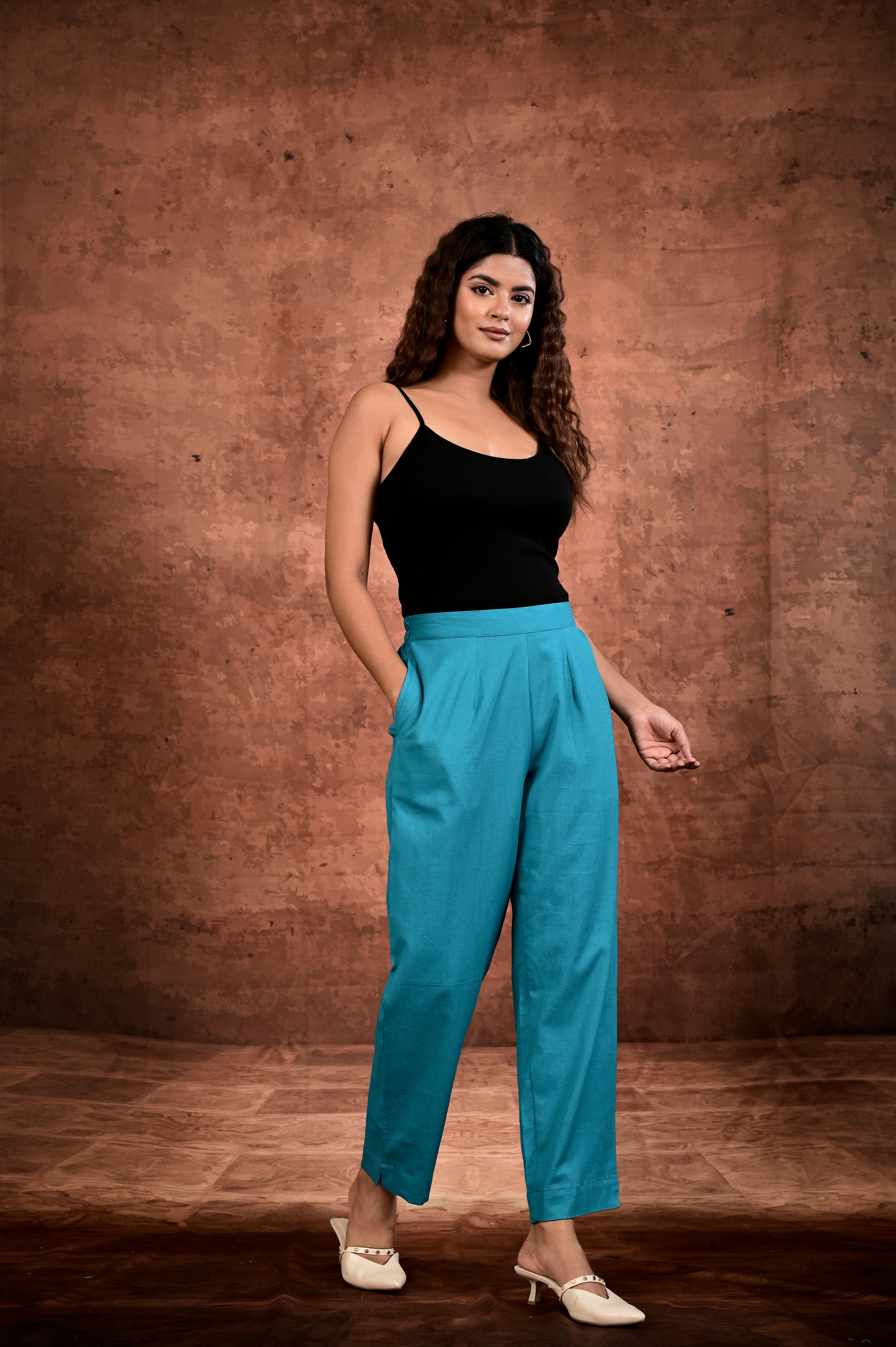 Solid Flax Pants - Silk Blue