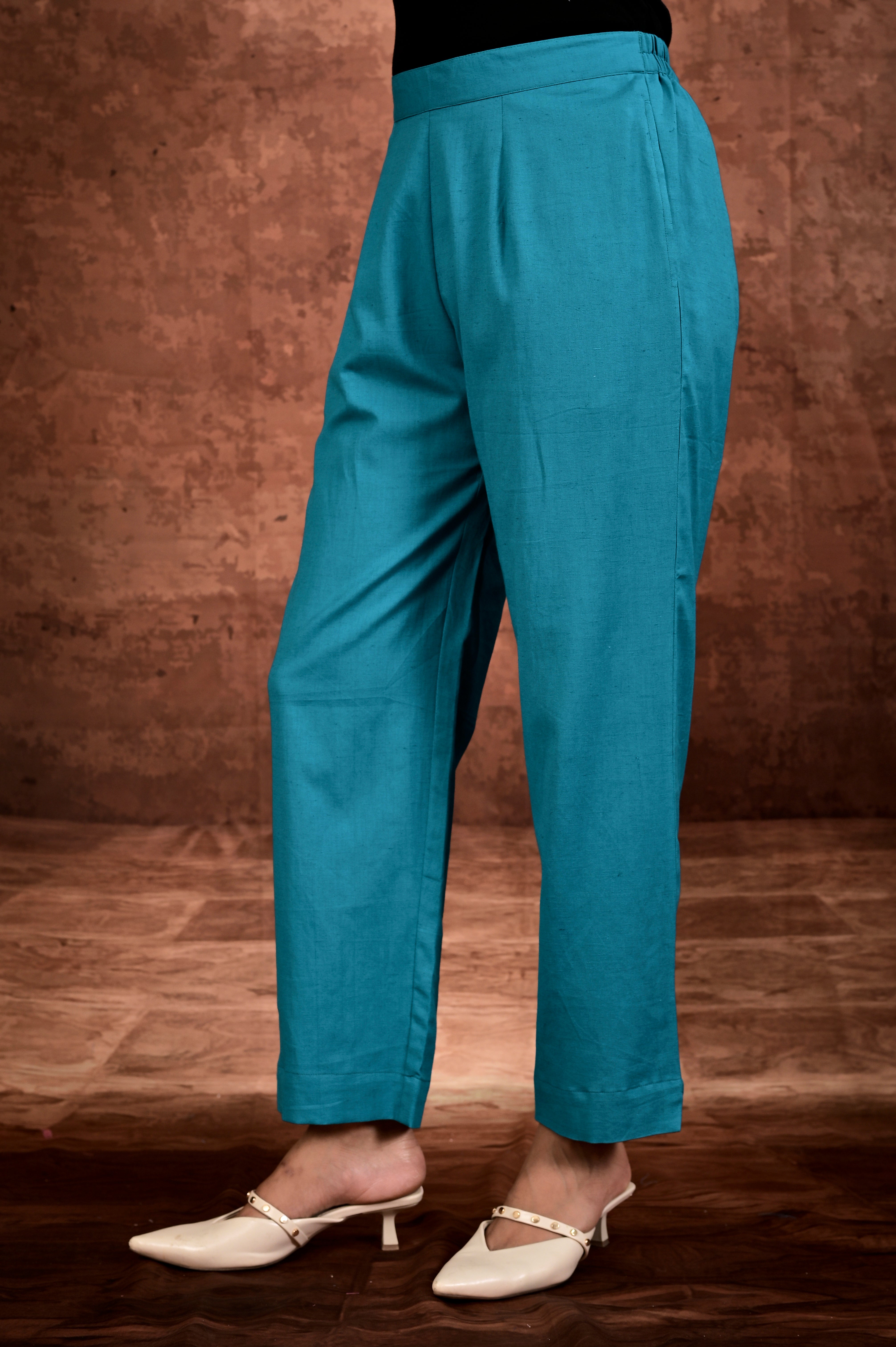 Solid Flax Pants - Silk Blue