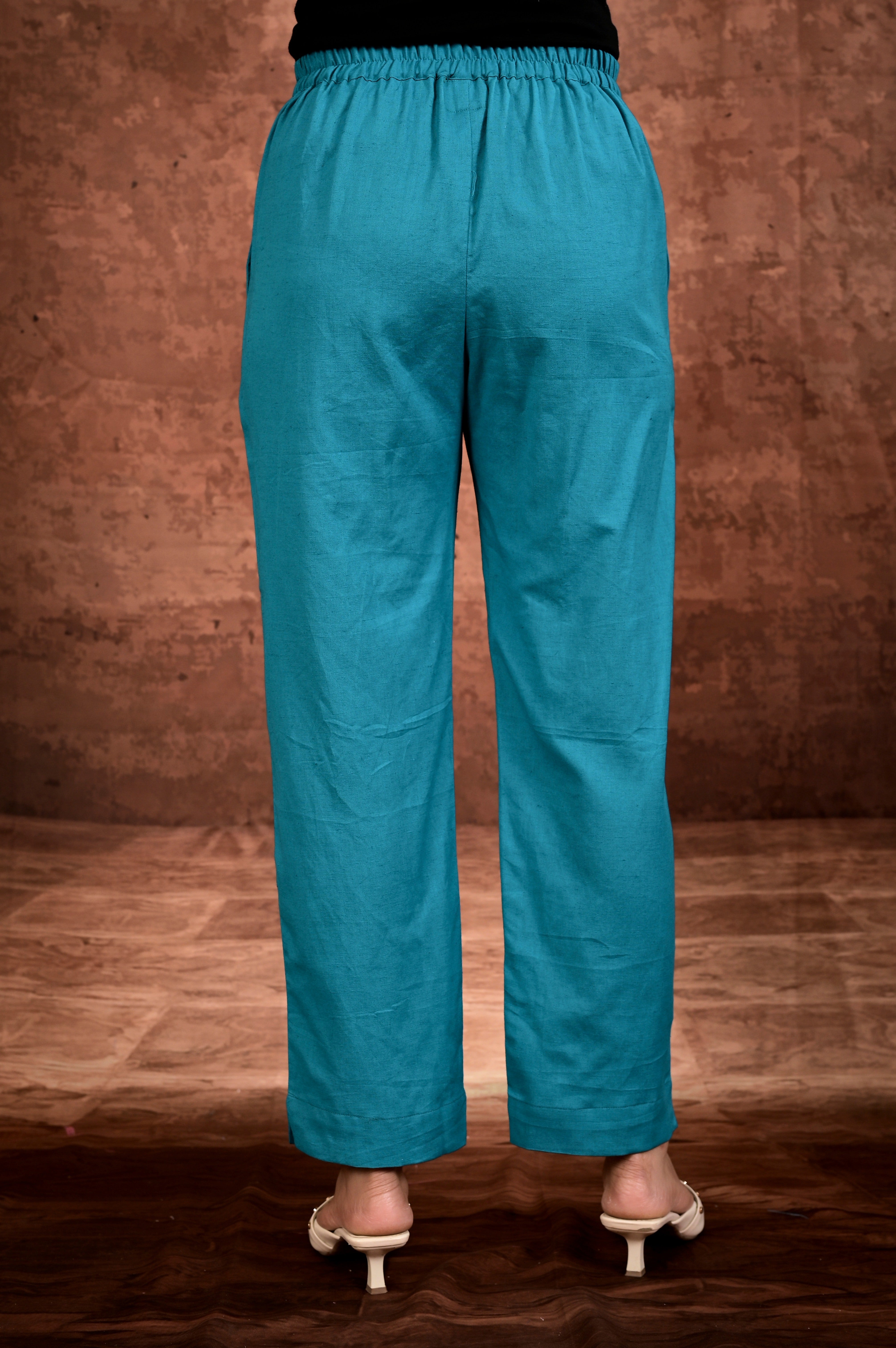 Solid Flax Pants - Silk Blue