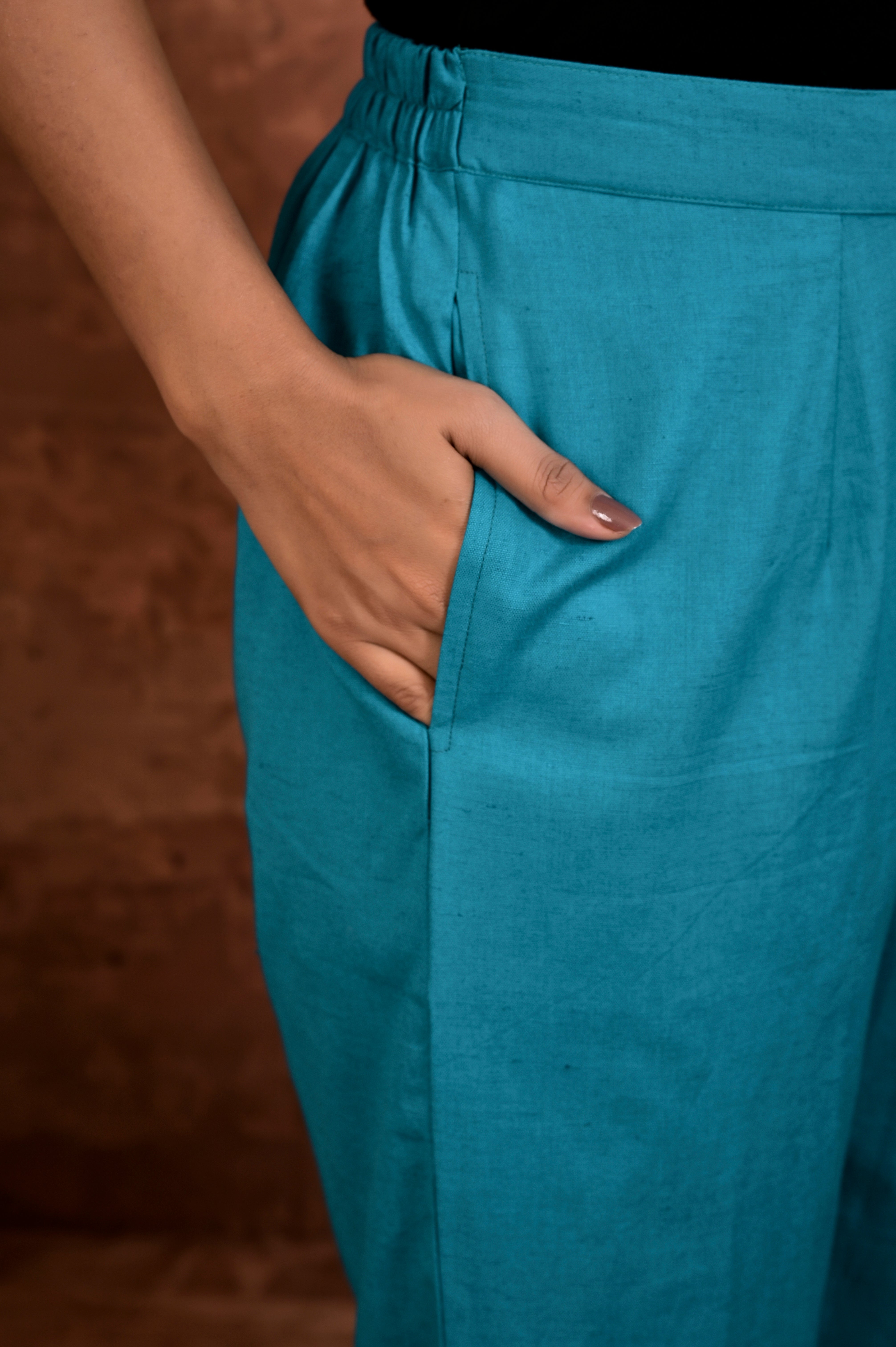 Solid Flax Pants - Silk Blue