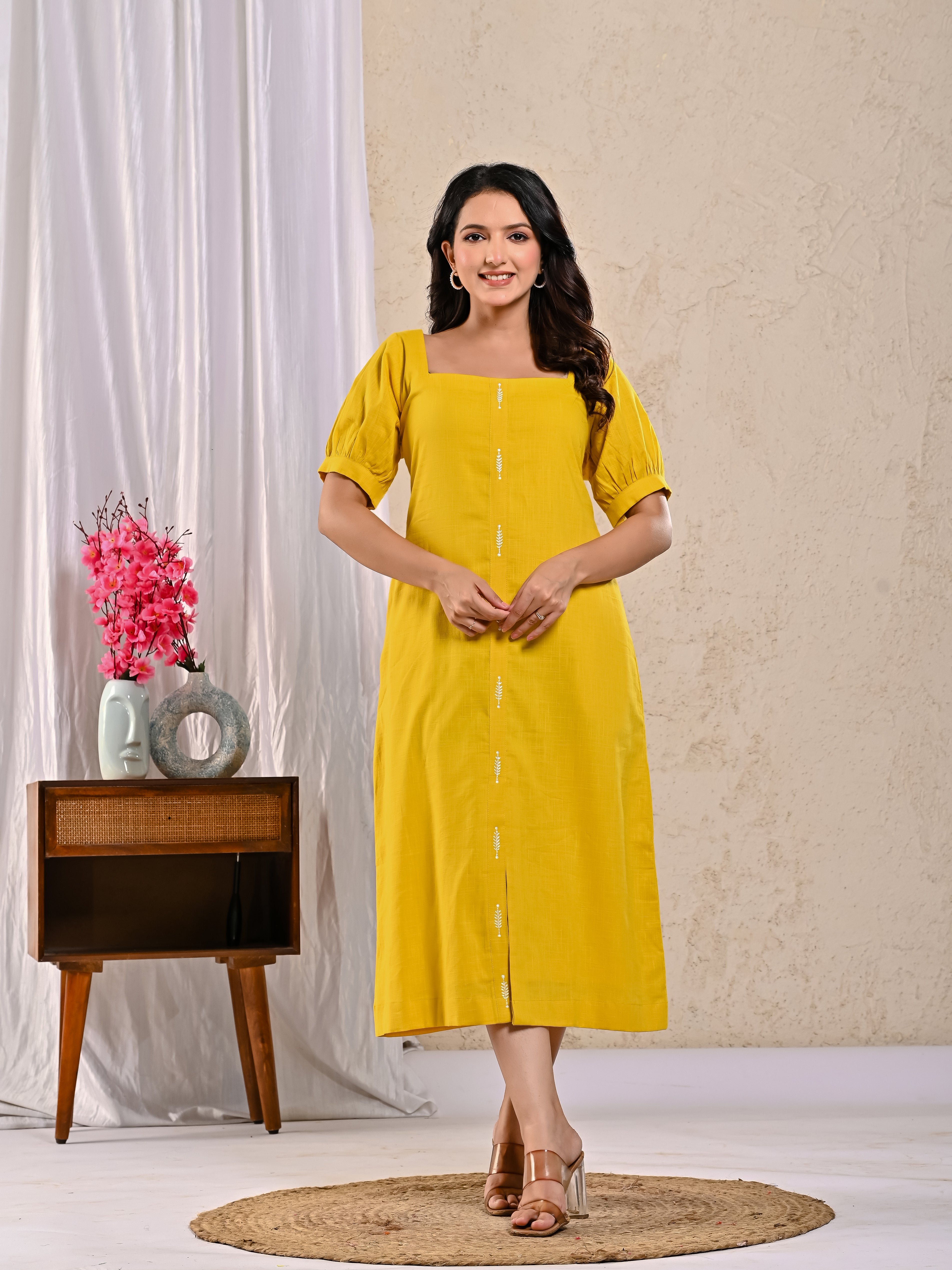 Hand Embroidered straight dress