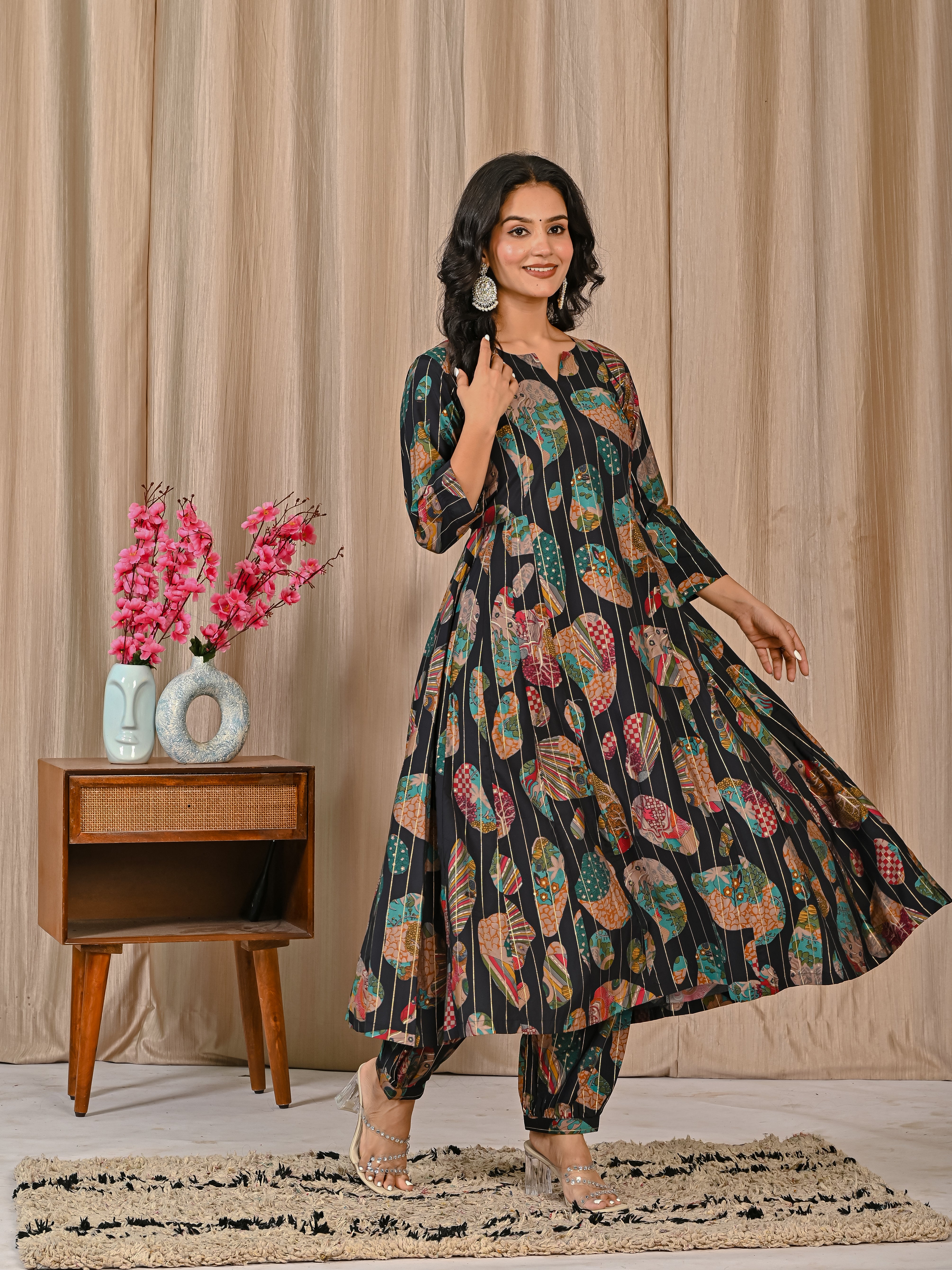 Black Ethnic Co-Ord Set