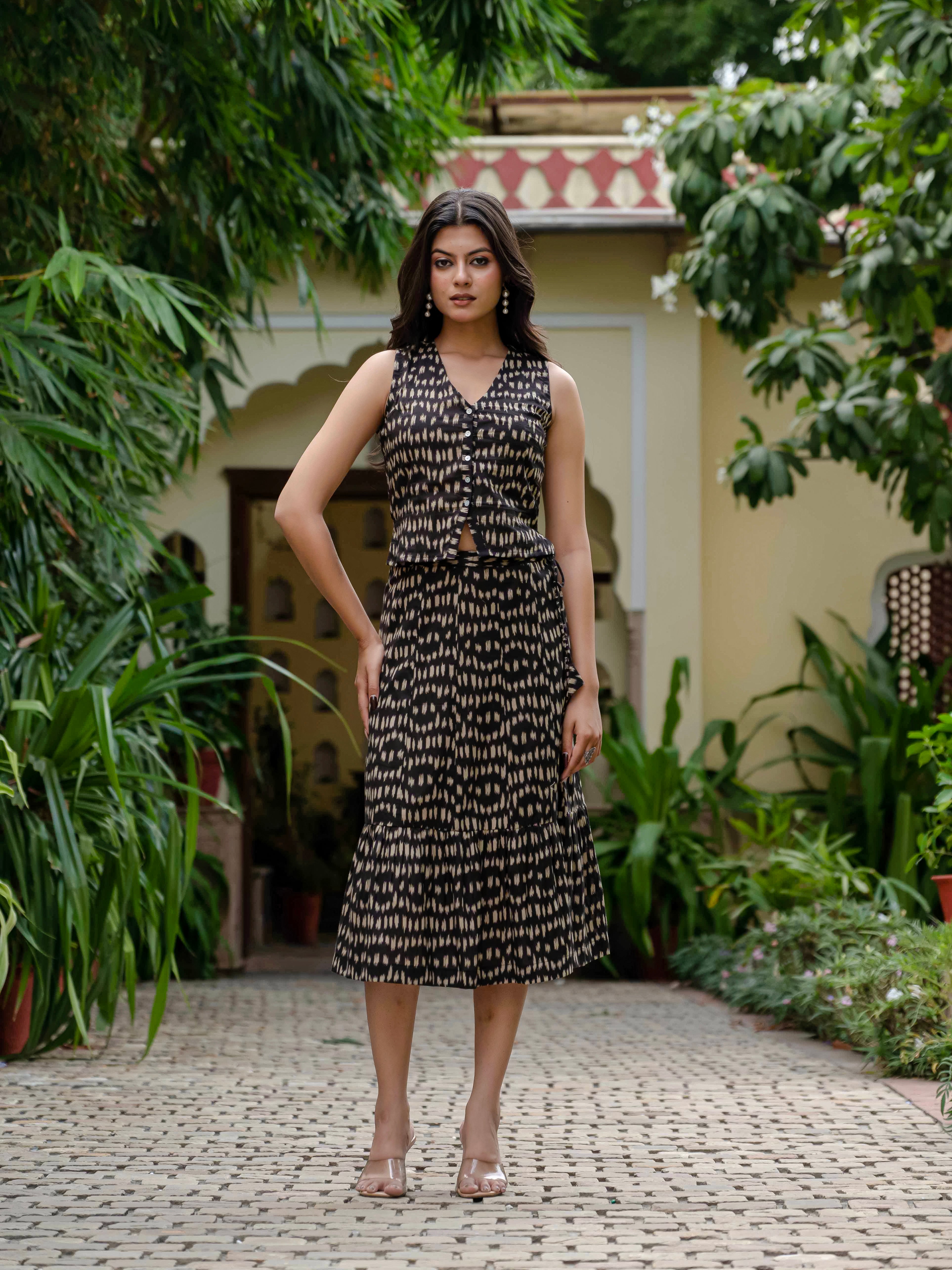 Black Ikkat Co Ord Set