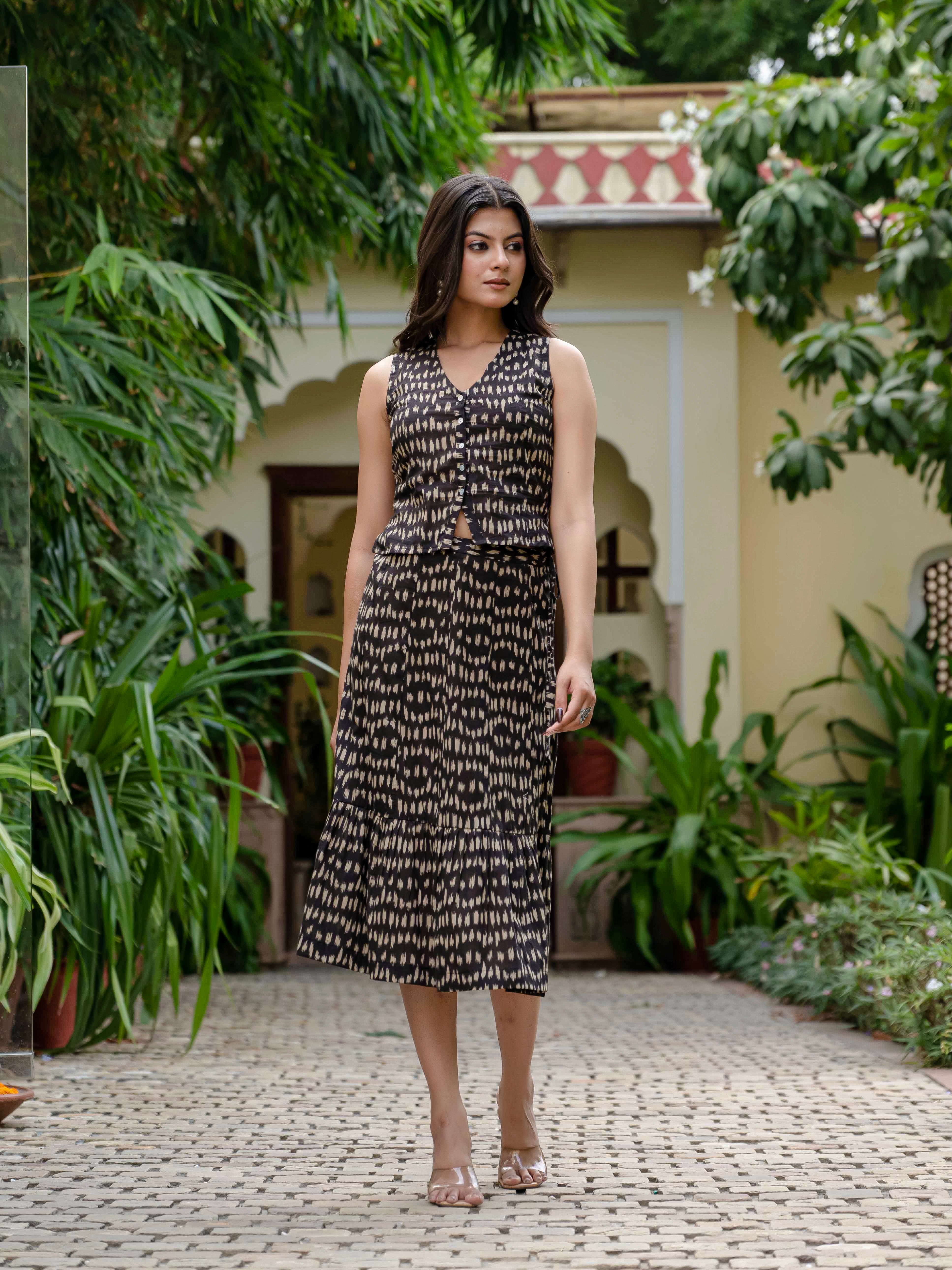 Black Ikkat Co Ord Set