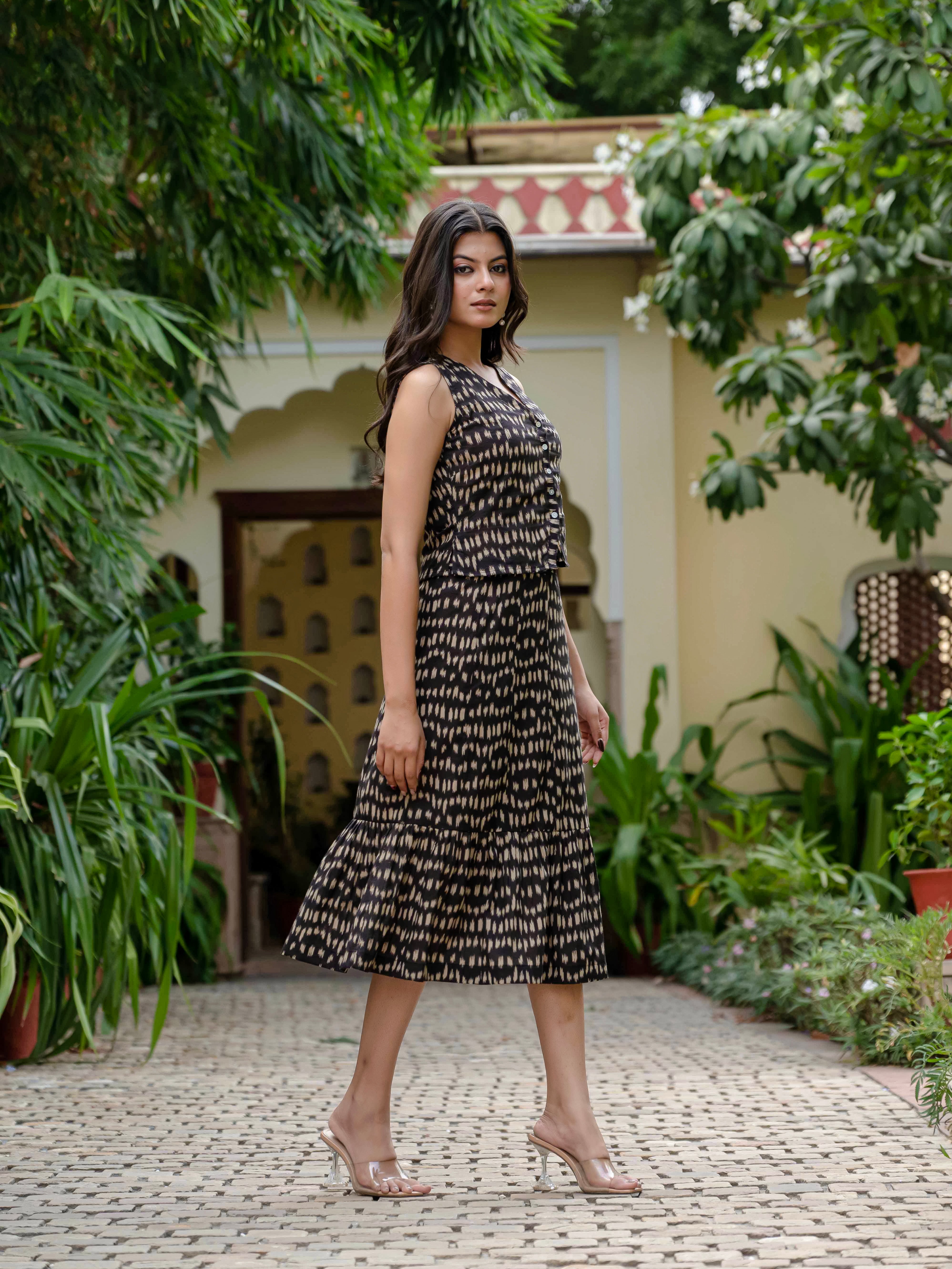 Black Ikkat Co Ord Set