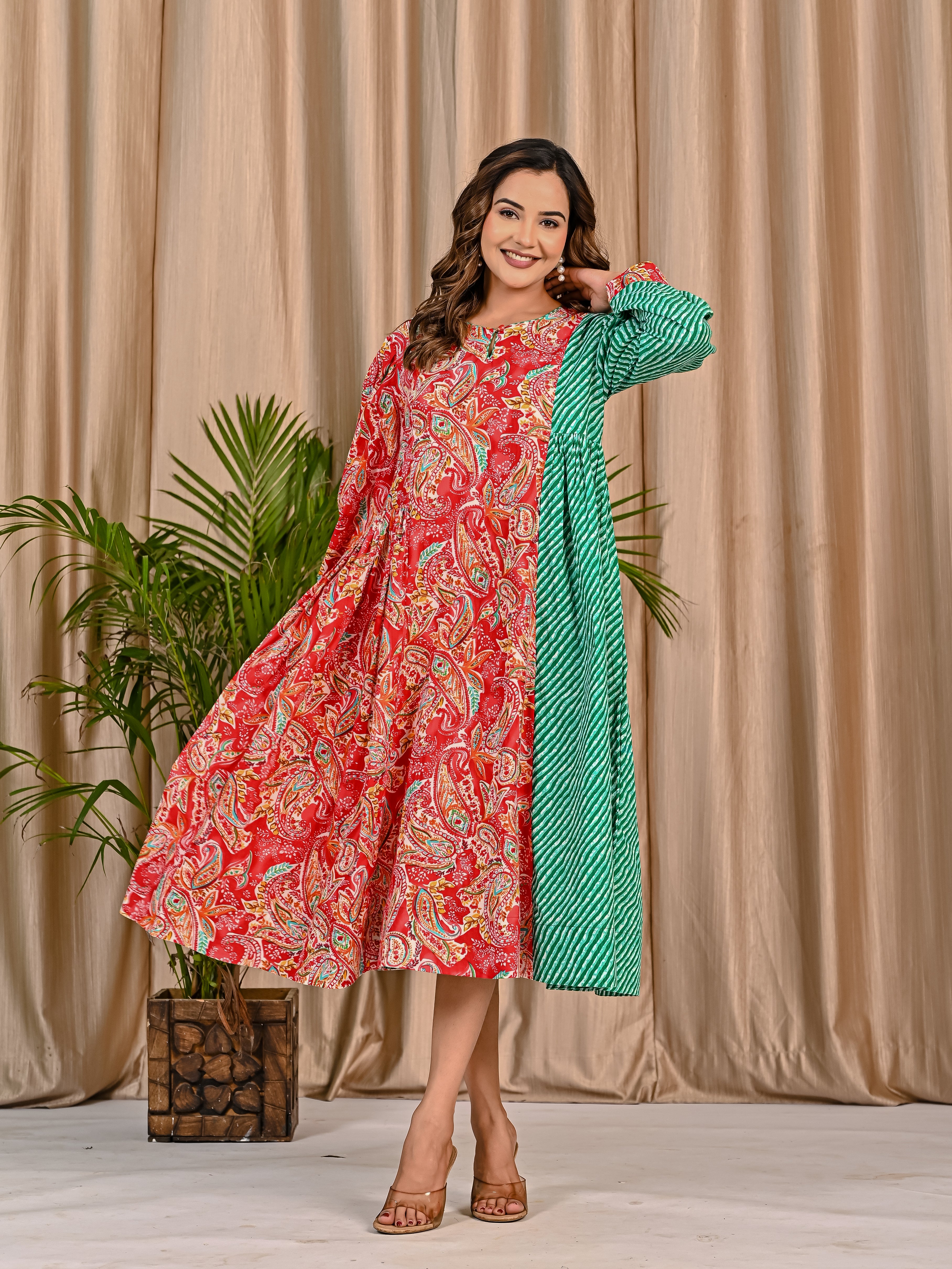 Printed Dress With Leahariya