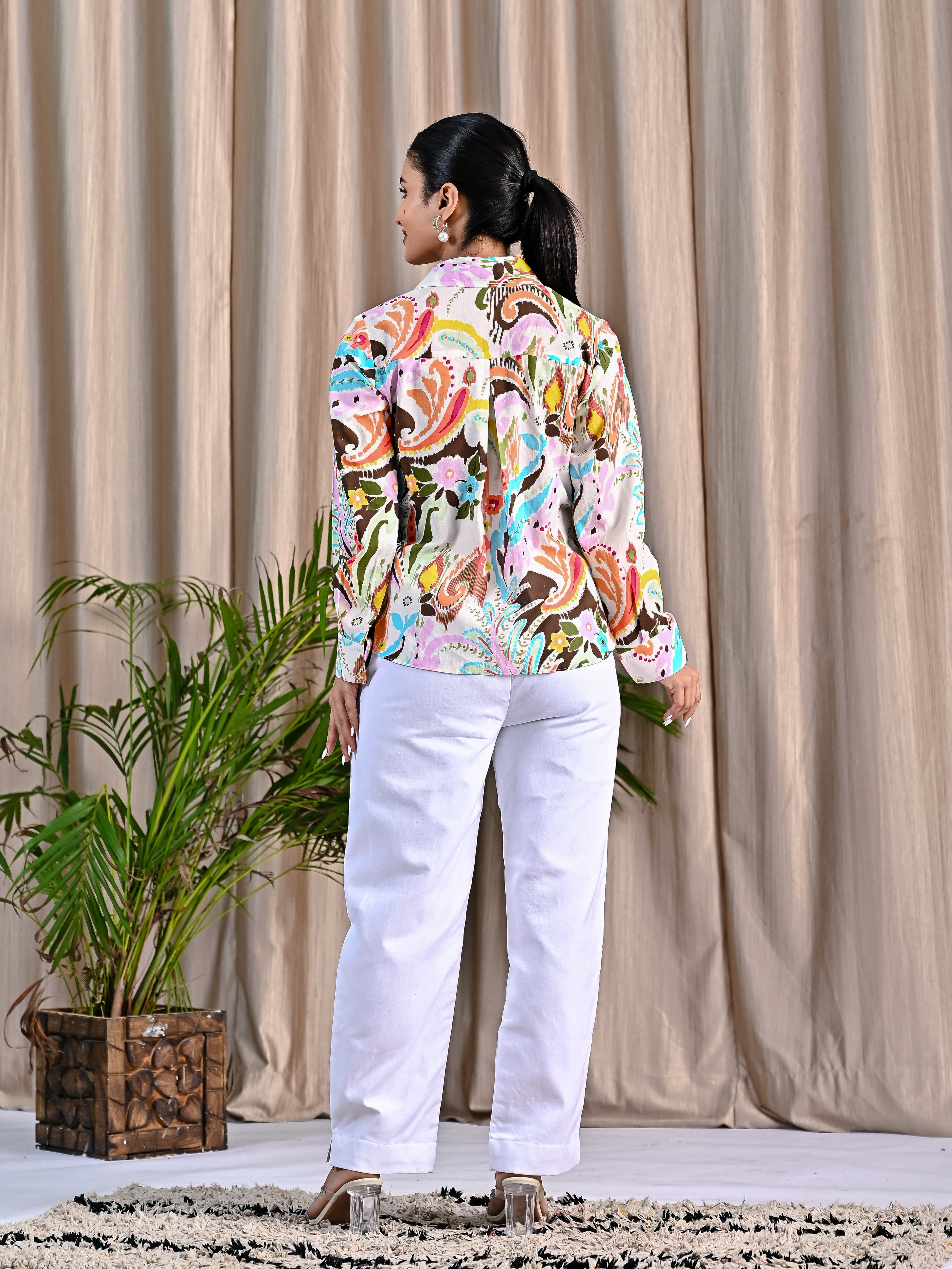 Printed Shirt With Khadi Pant