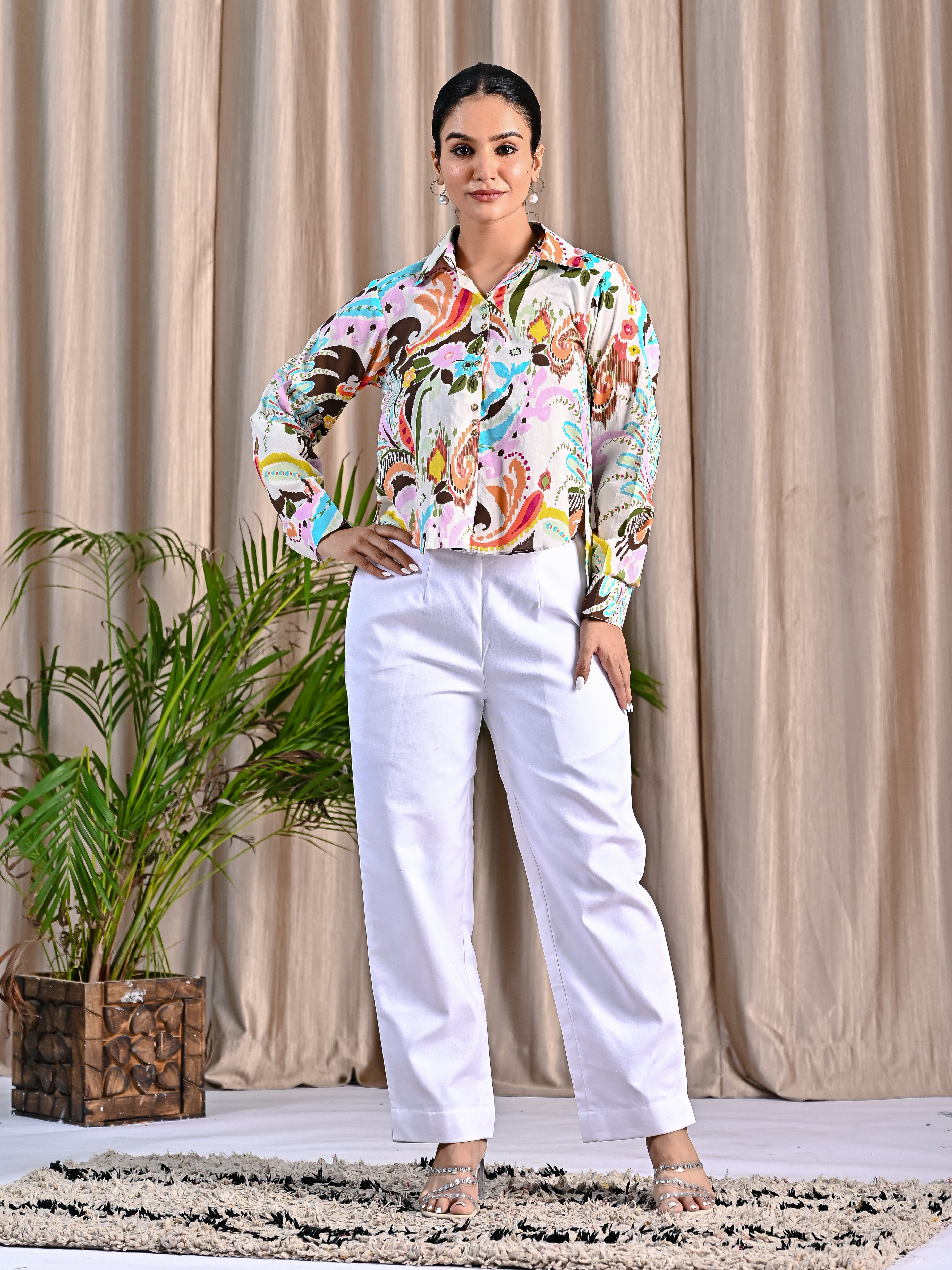 Printed Shirt With Khadi Pant