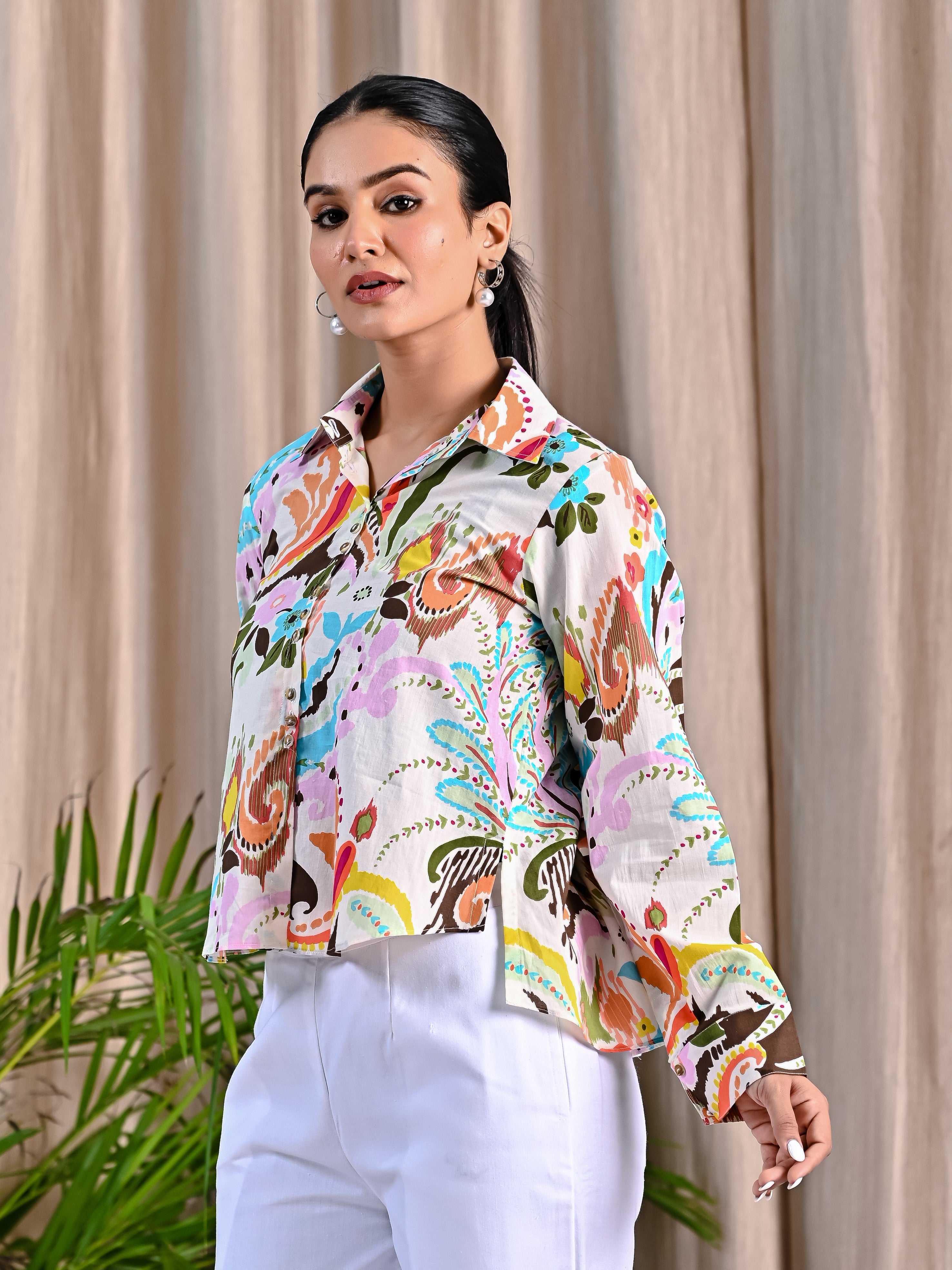 Printed Shirt With Khadi Pant