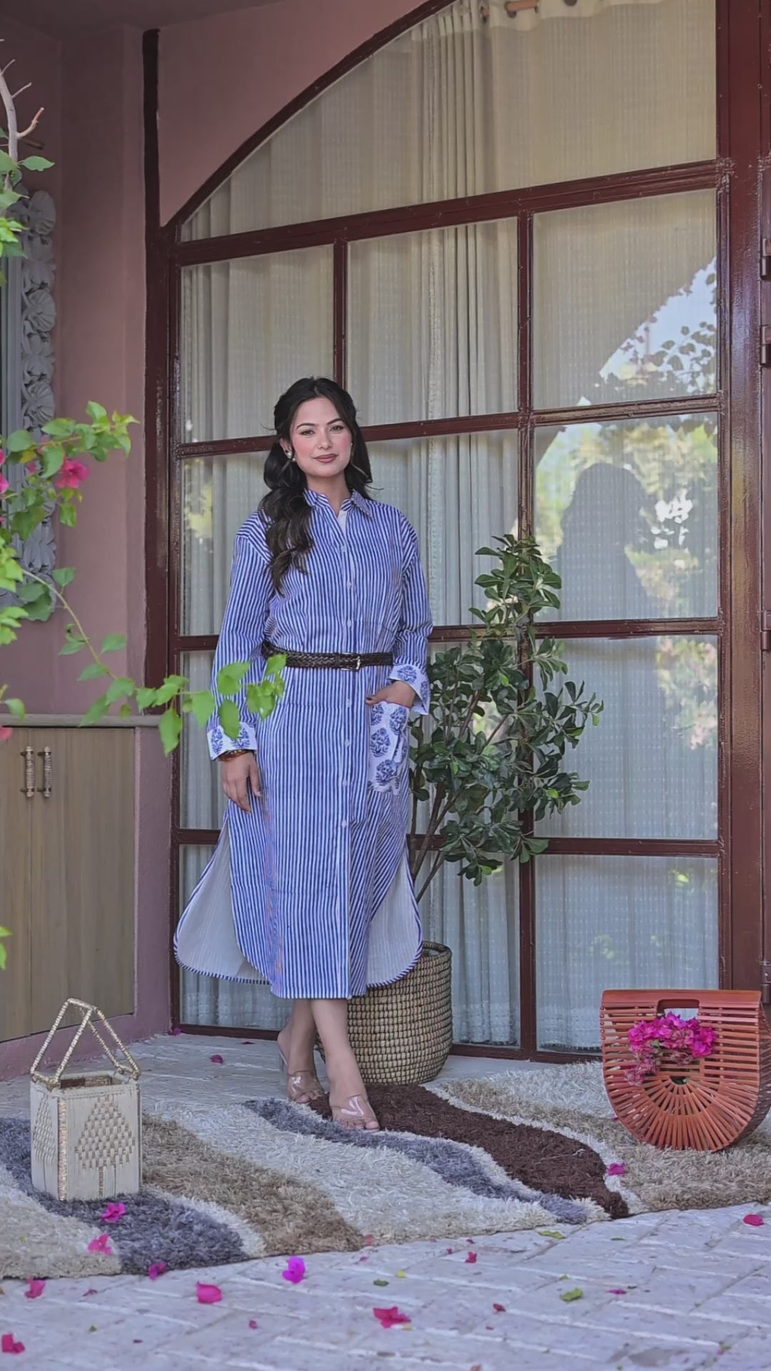 The Riviera Pinstripe Shirtdress