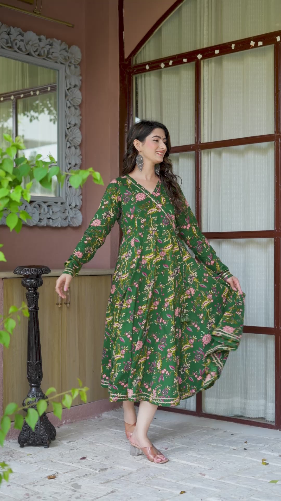 The Noor Collection : Green Angrakha